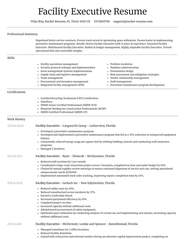 Dignified resume template