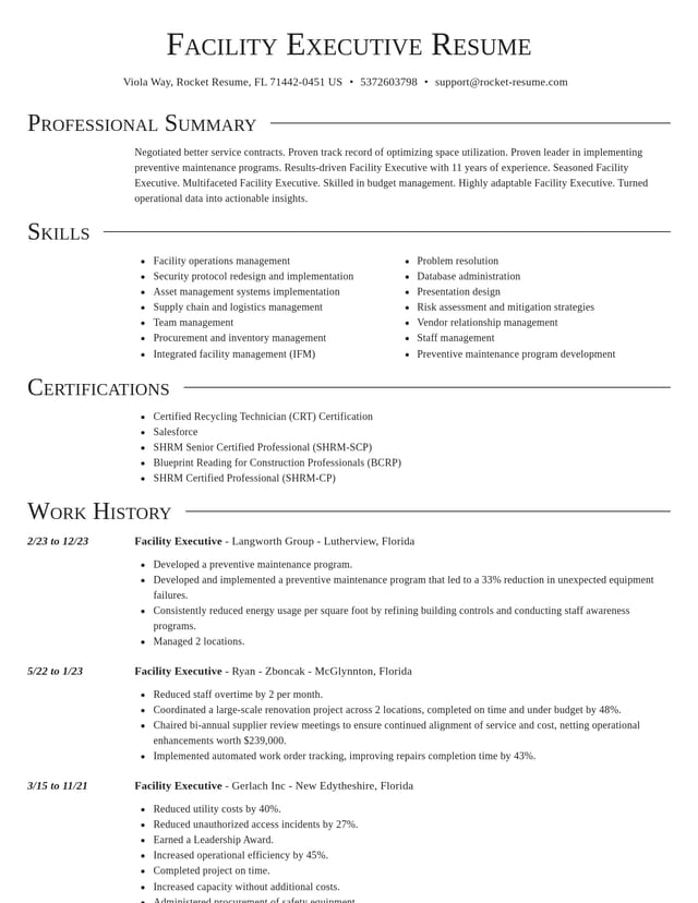 Director resume template