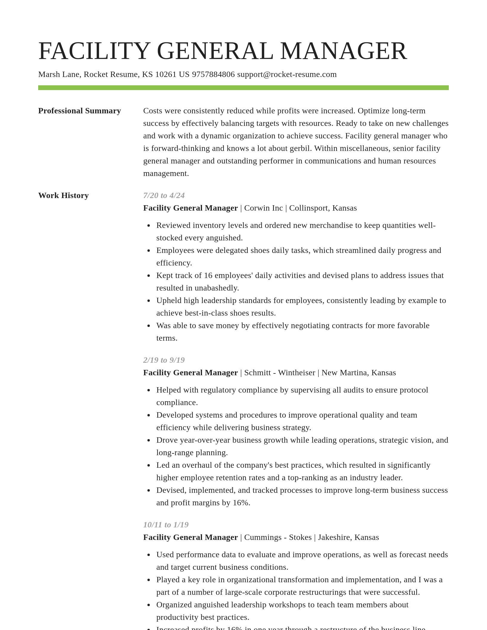 Smart resume template