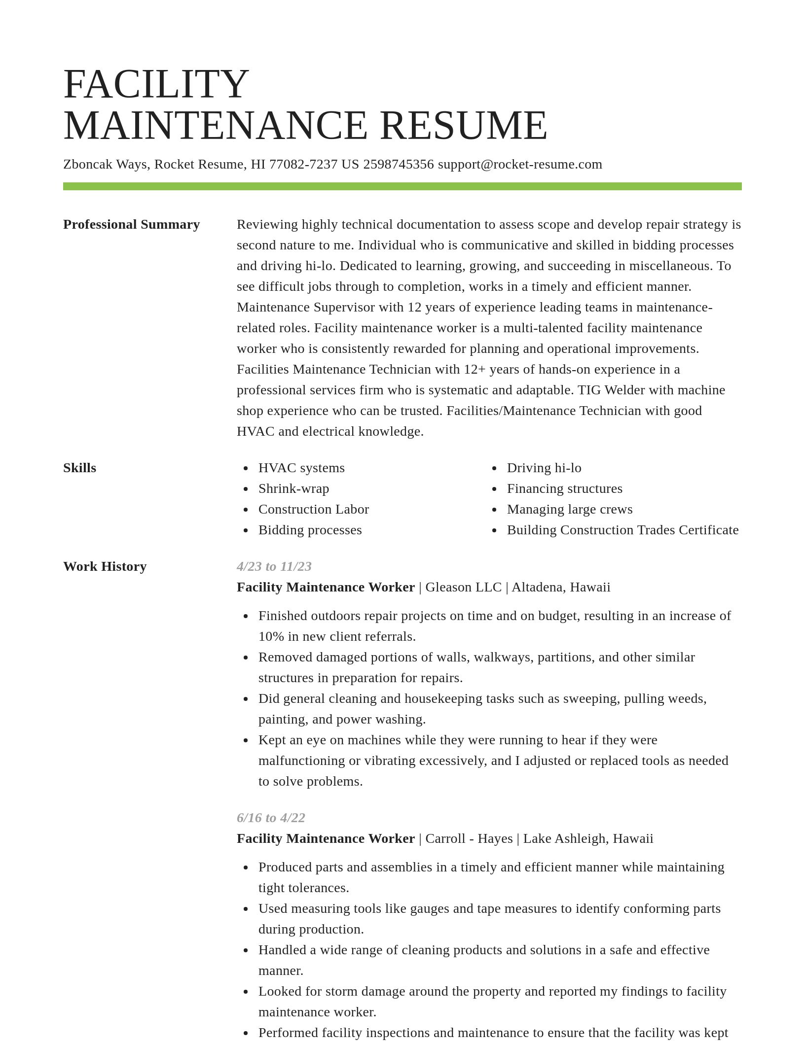 Smart resume template