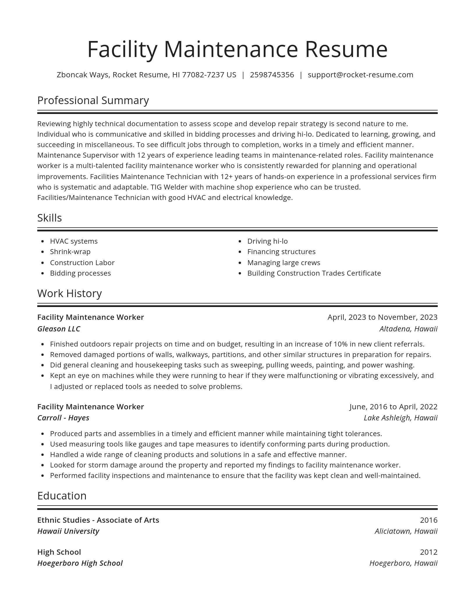 Spotlight resume template