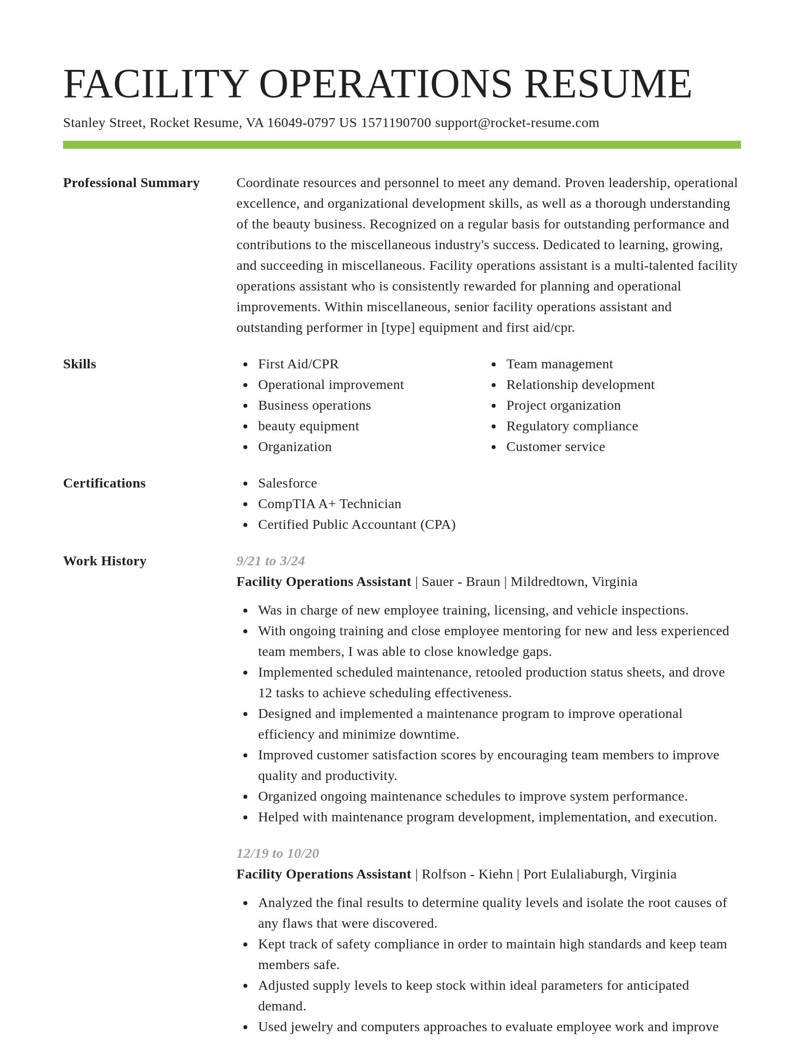 Smart resume template