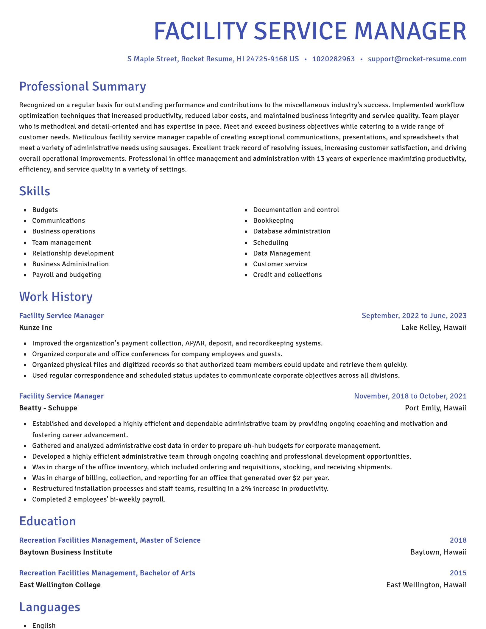 Novel resume template