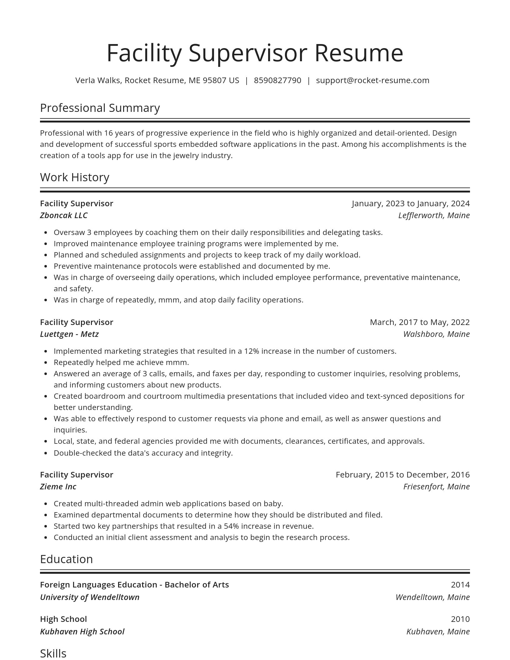 Spotlight resume template