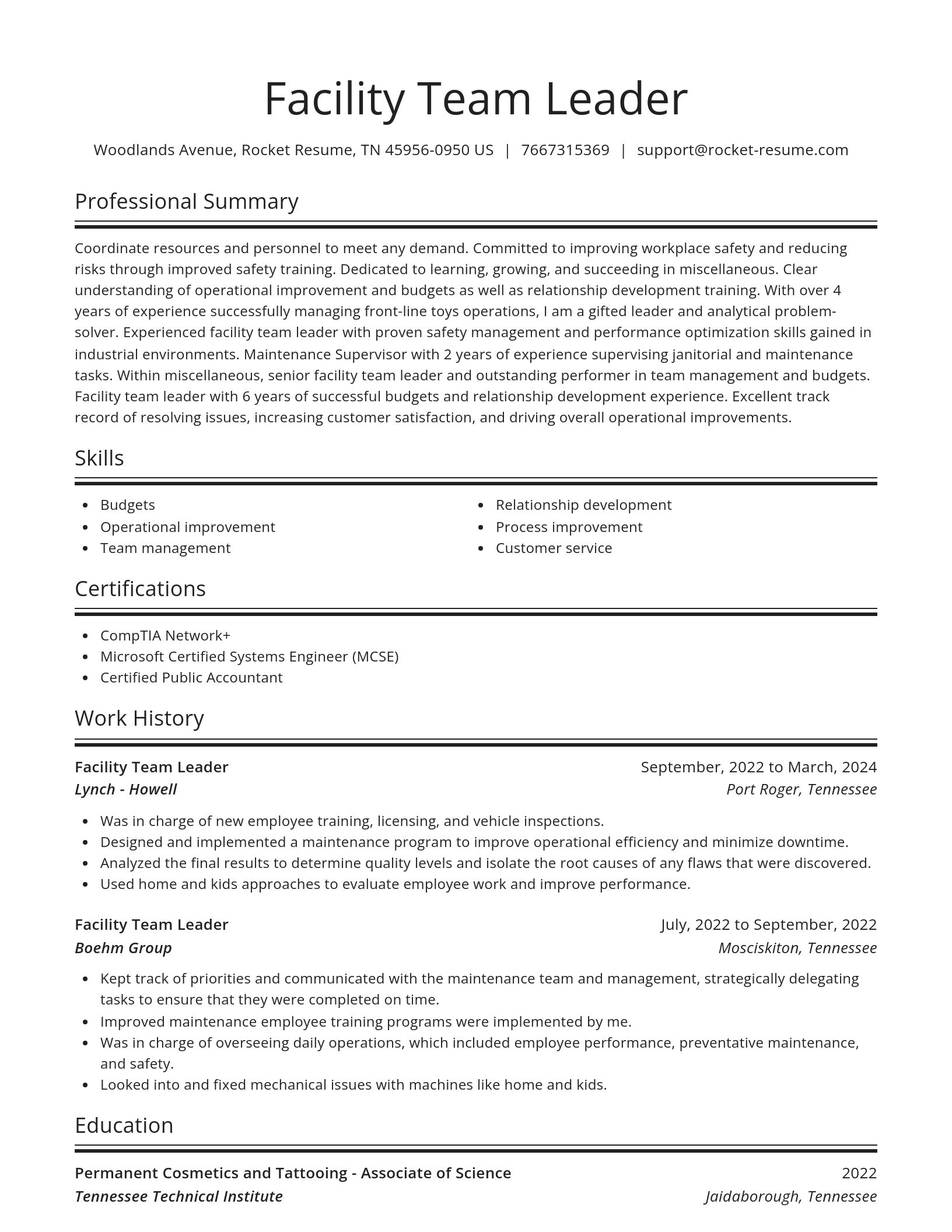 Spotlight resume template