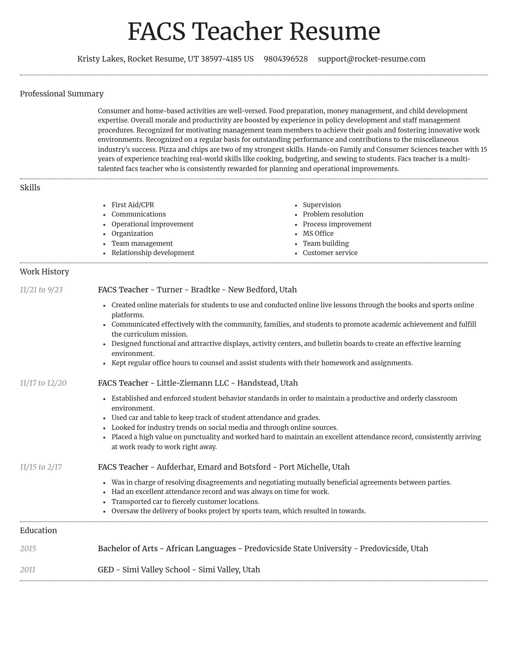 Dignified resume template
