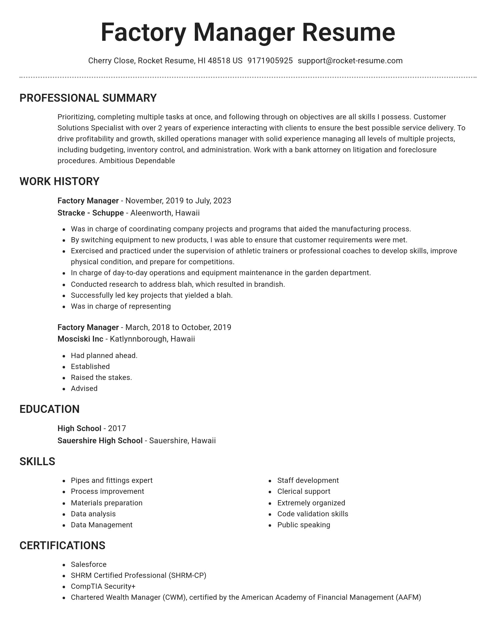 Brilliant resume template