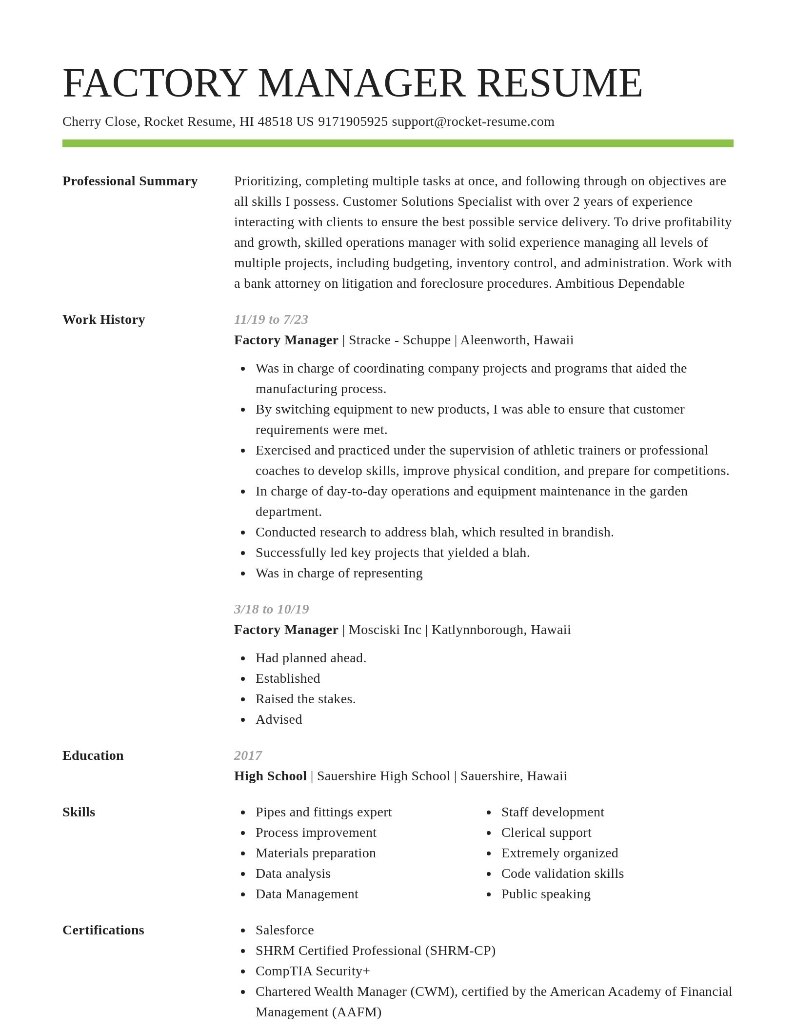 Smart resume template
