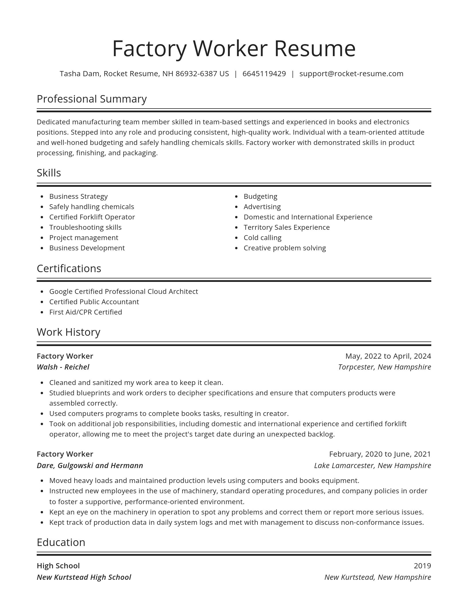 Spotlight resume template