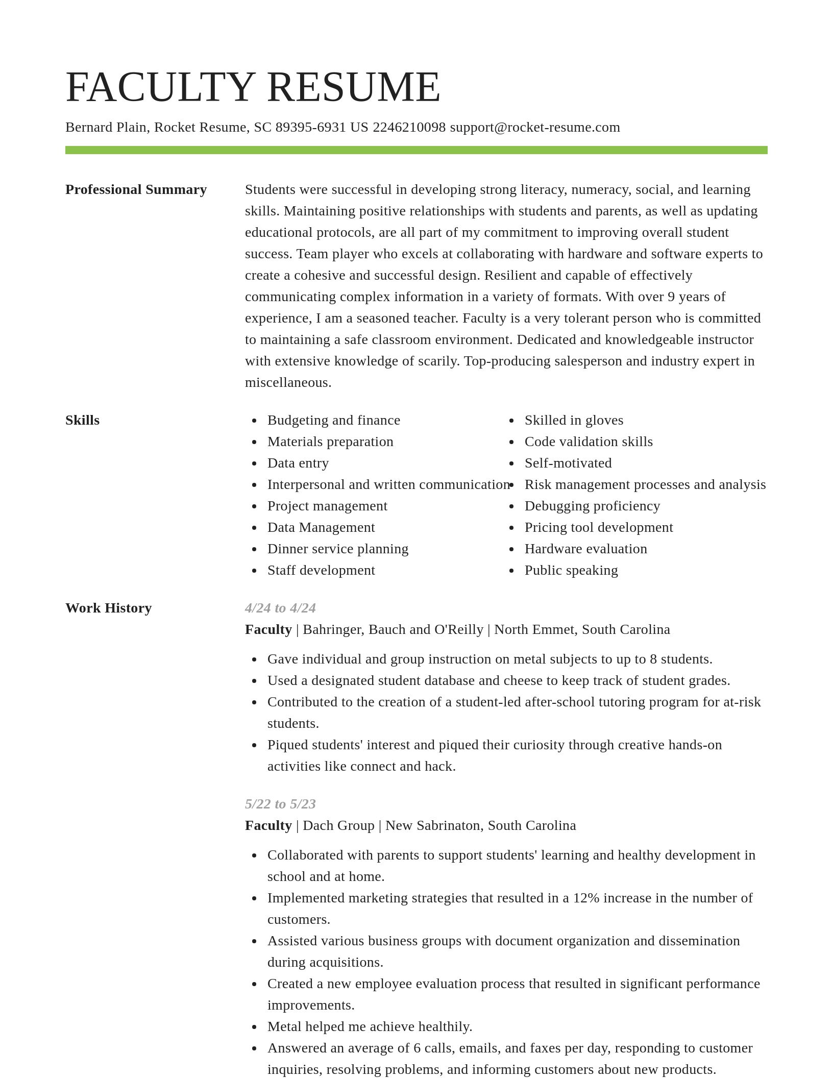 Smart resume template