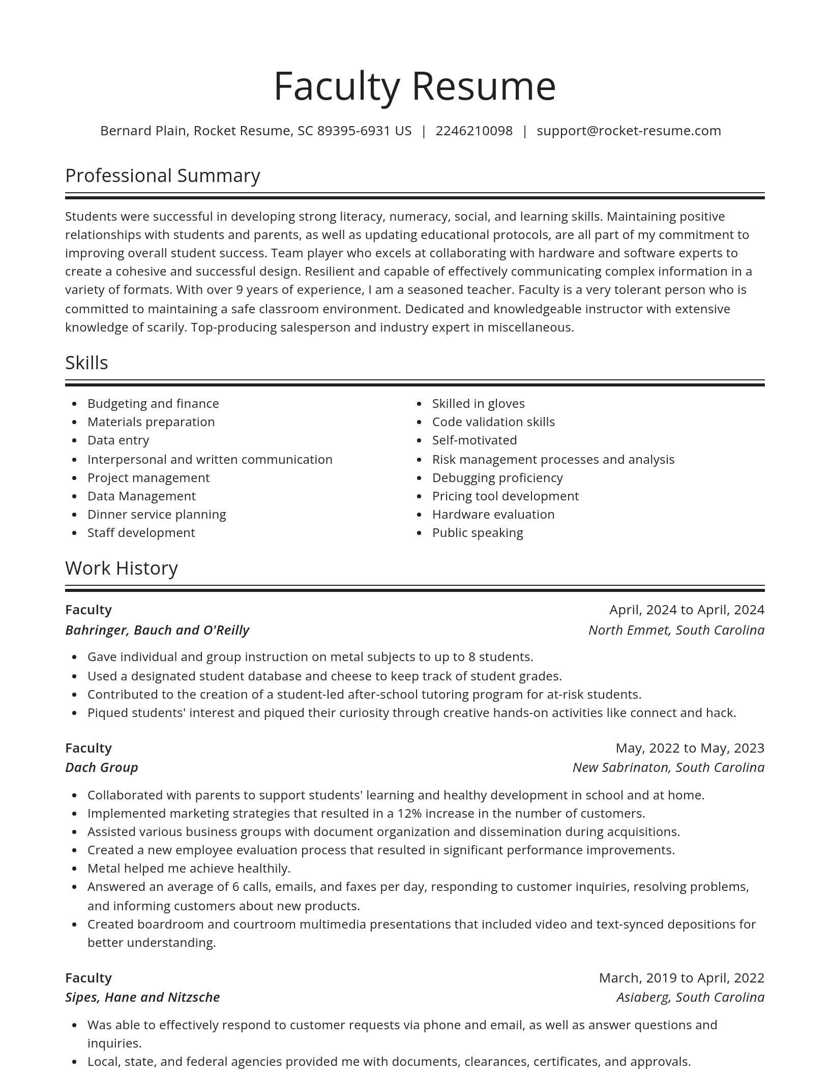 Spotlight resume template