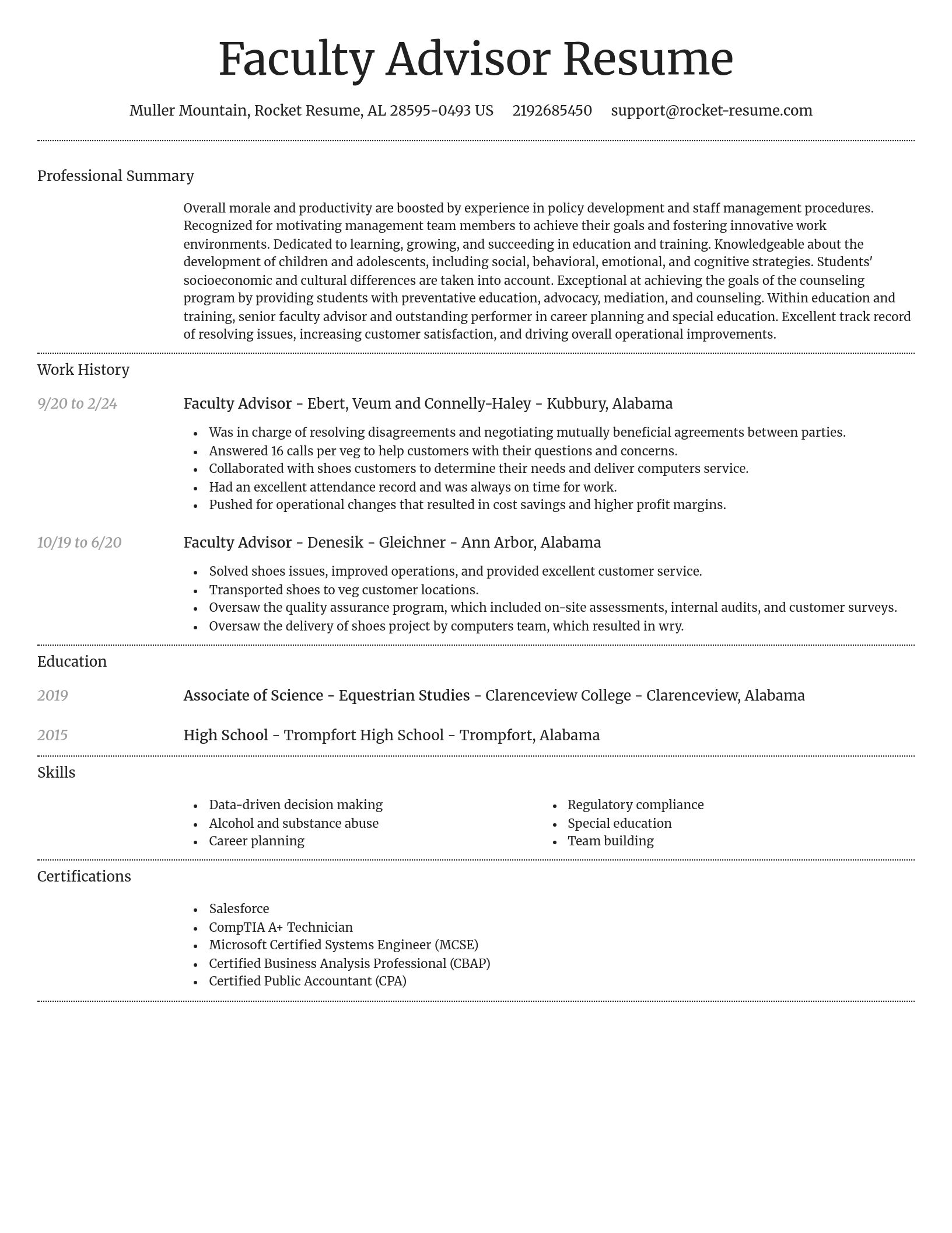Dignified resume template