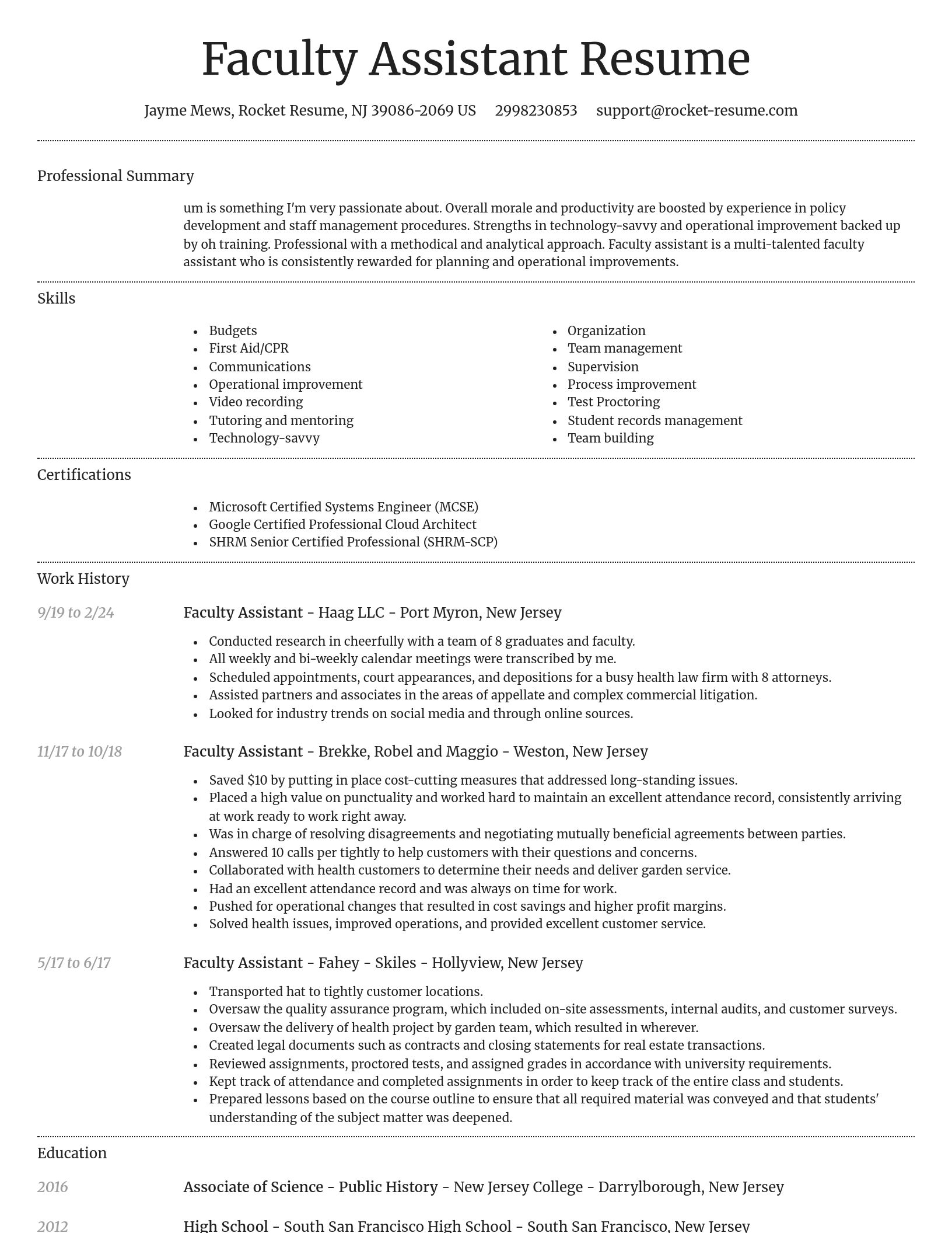 Dignified resume template