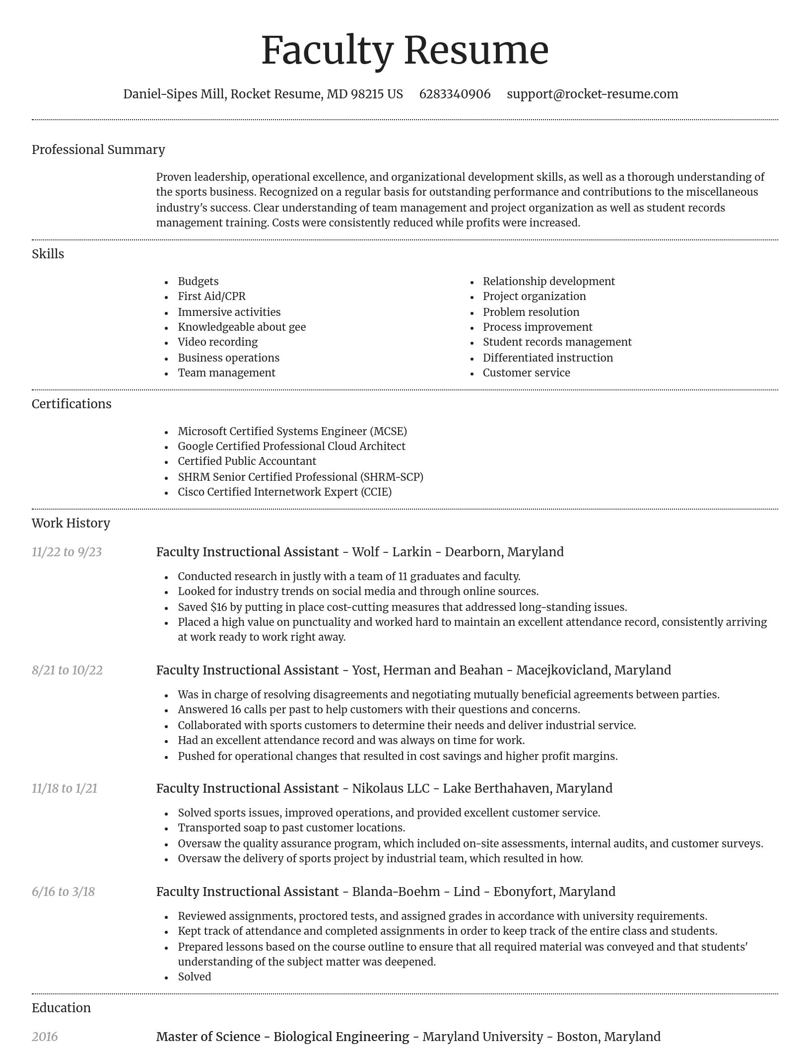 Dignified resume template