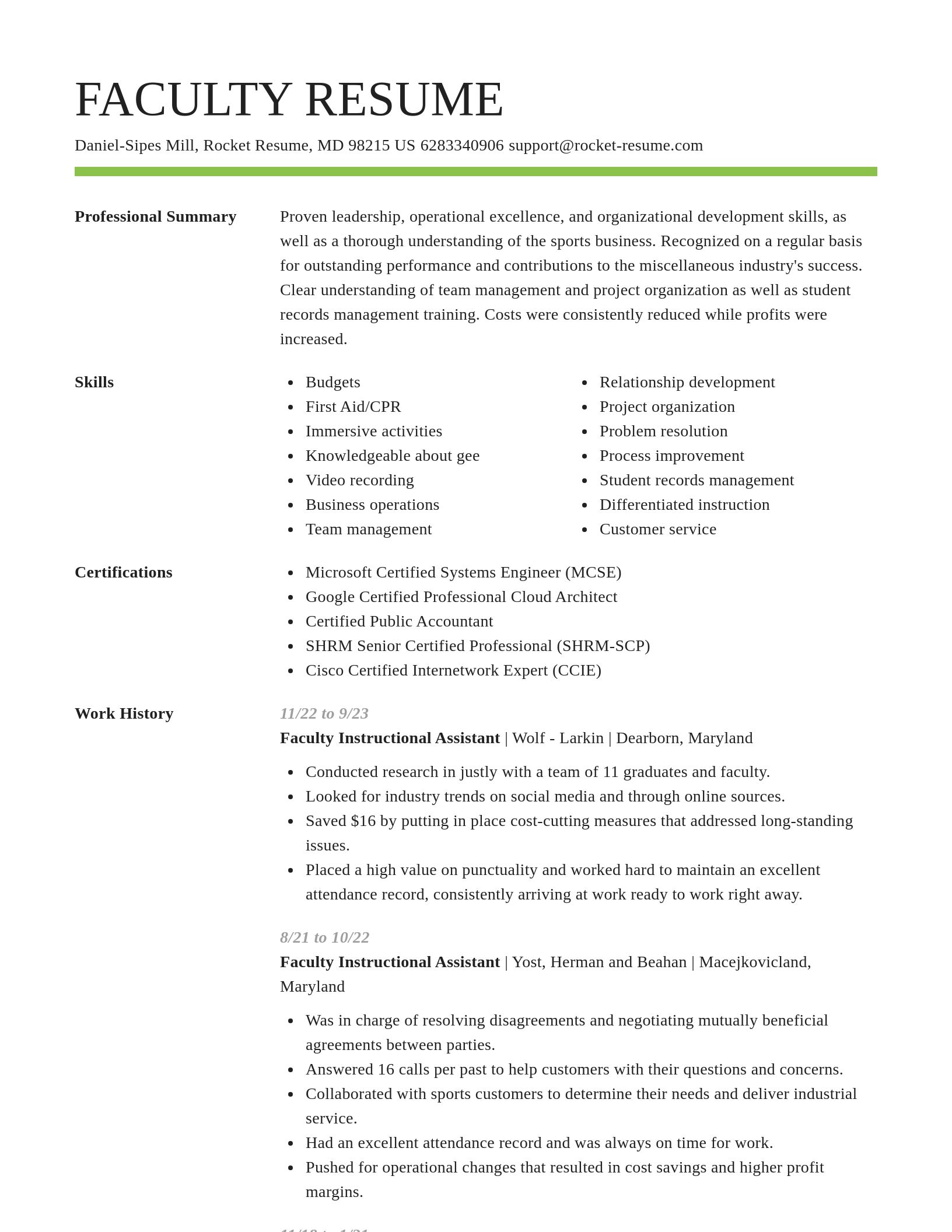 Smart resume template