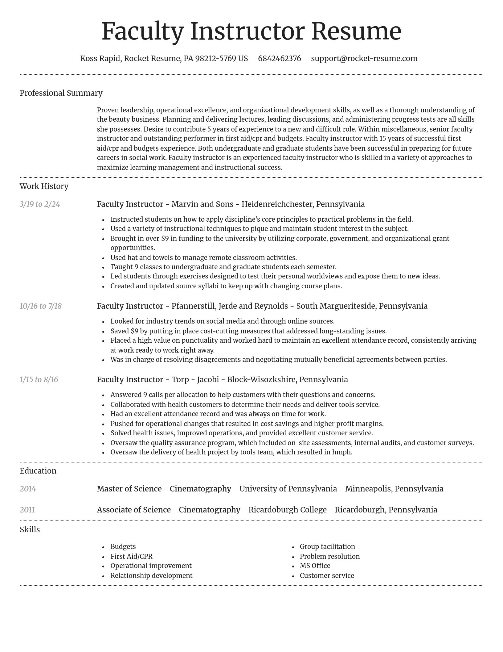 Dignified resume template