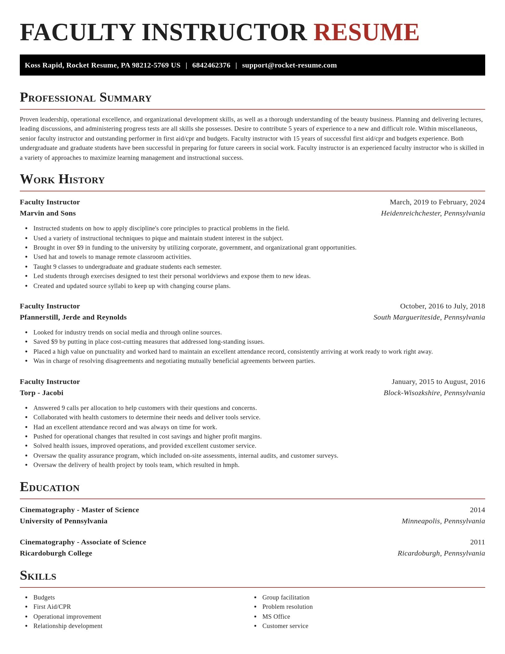 Exquisite resume template