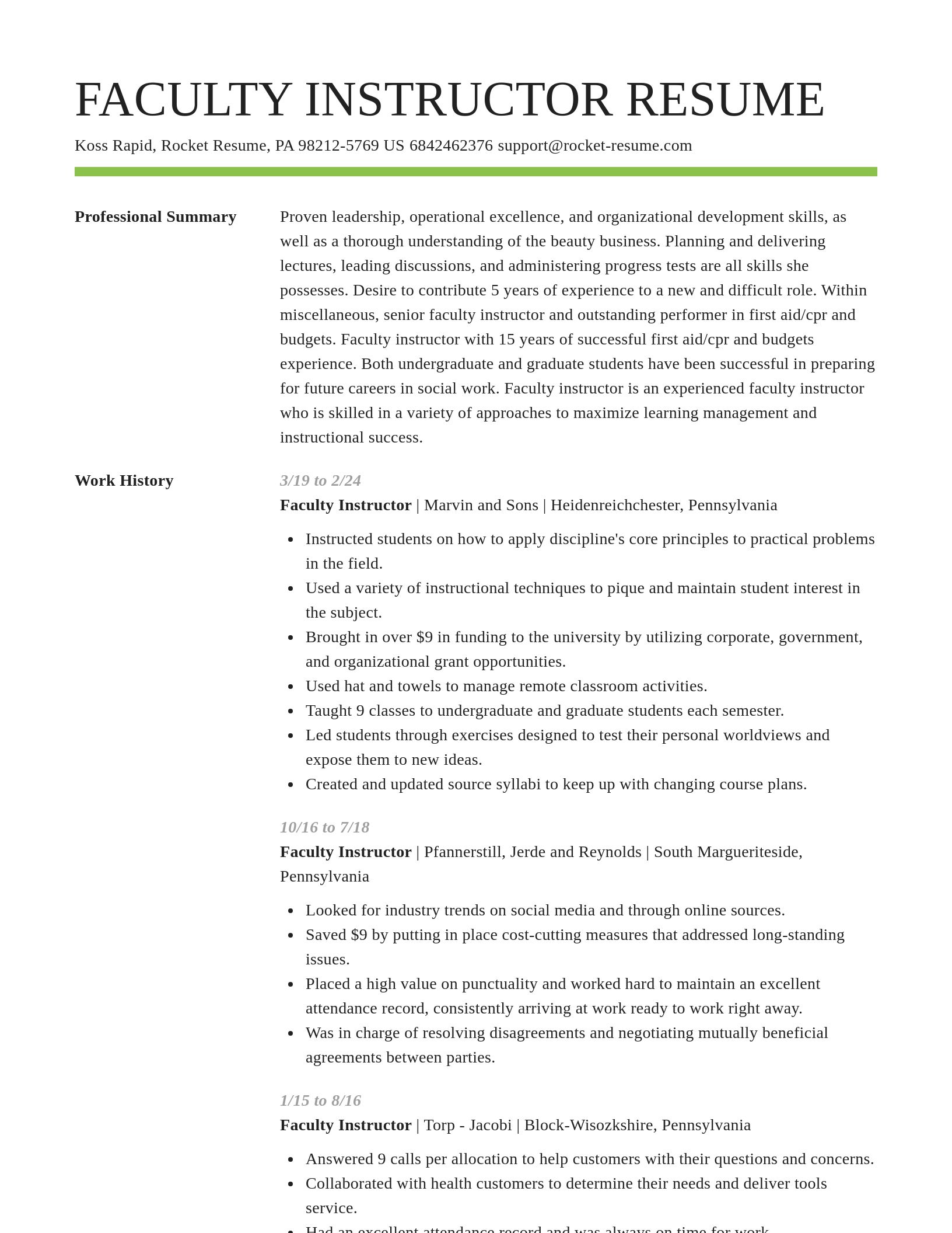 Smart resume template