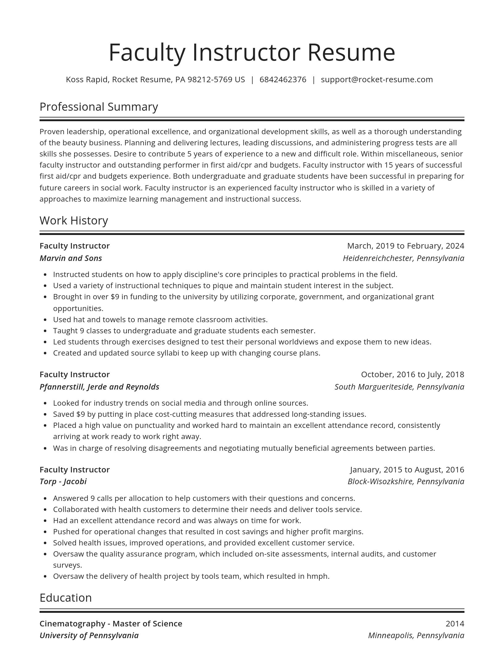 Spotlight resume template
