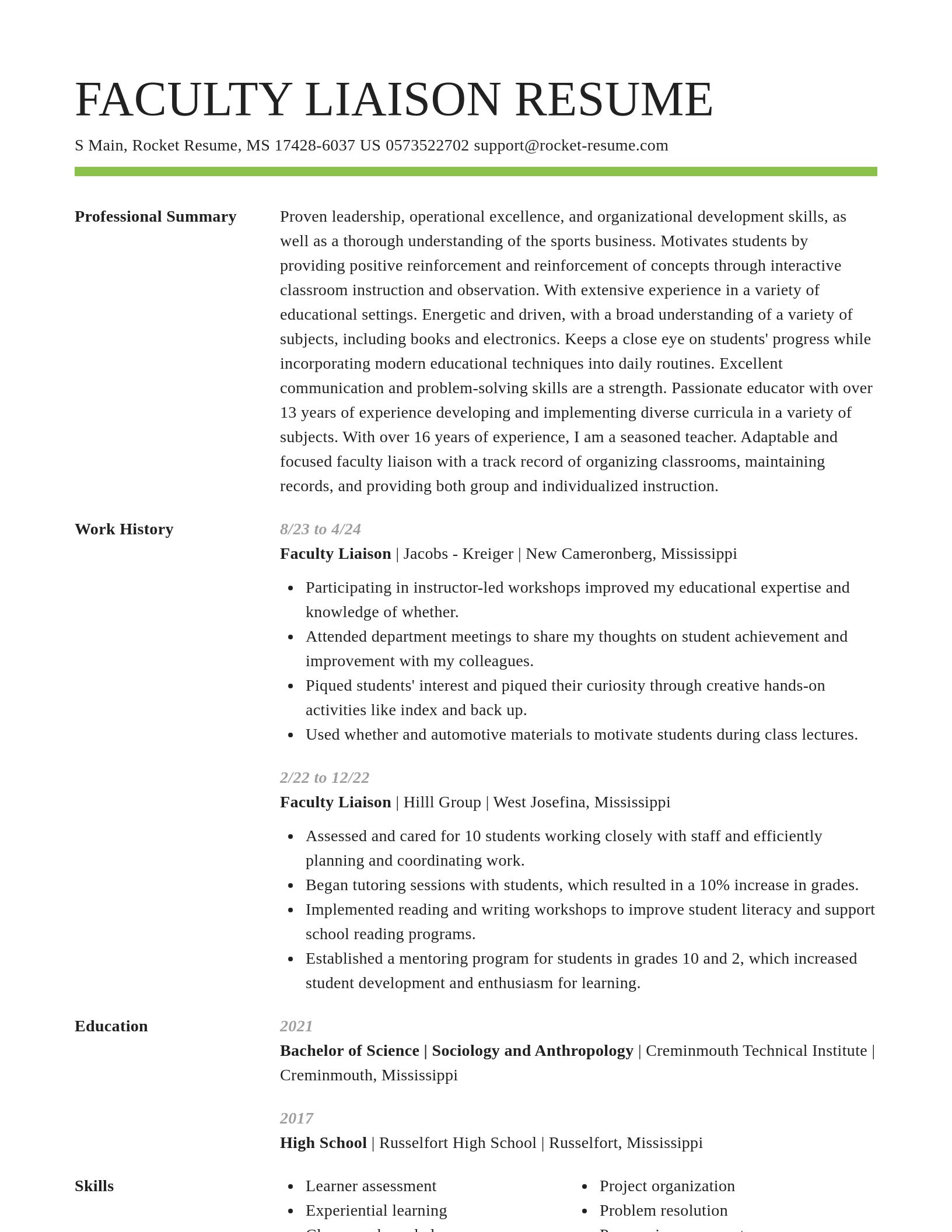 Smart resume template