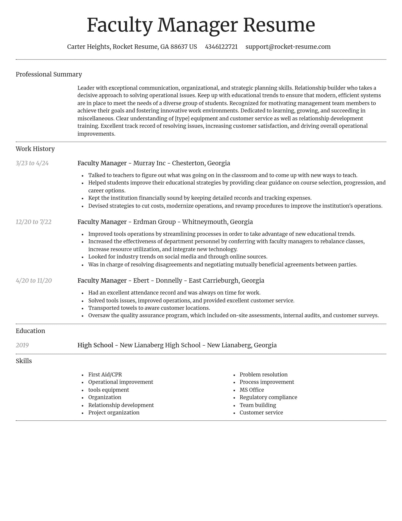 Dignified resume template