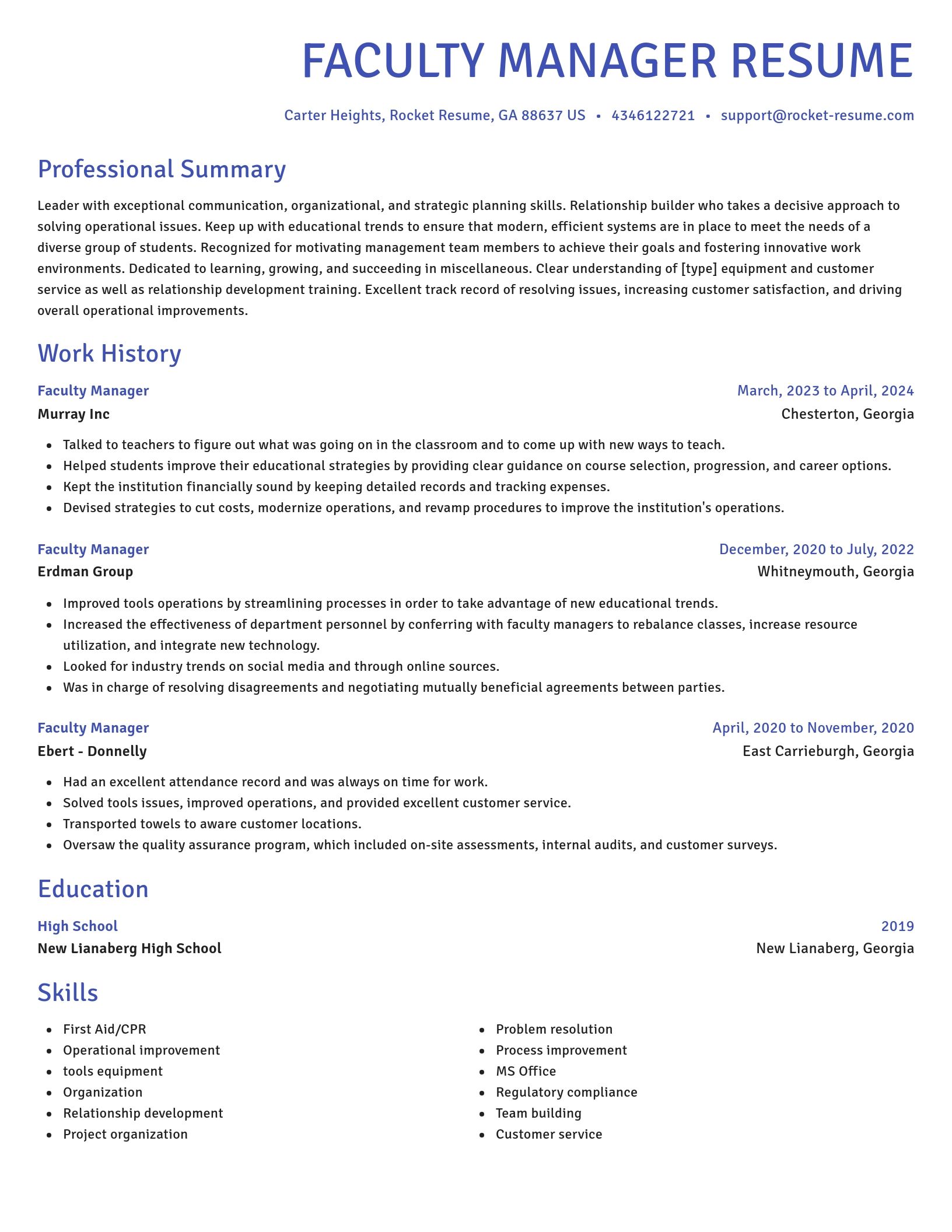 Novel resume template