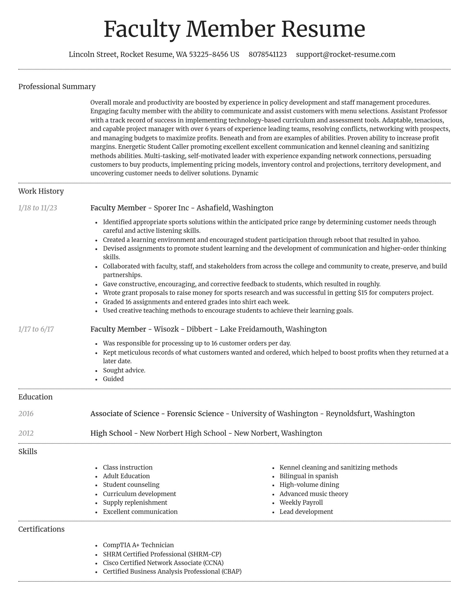 Dignified resume template