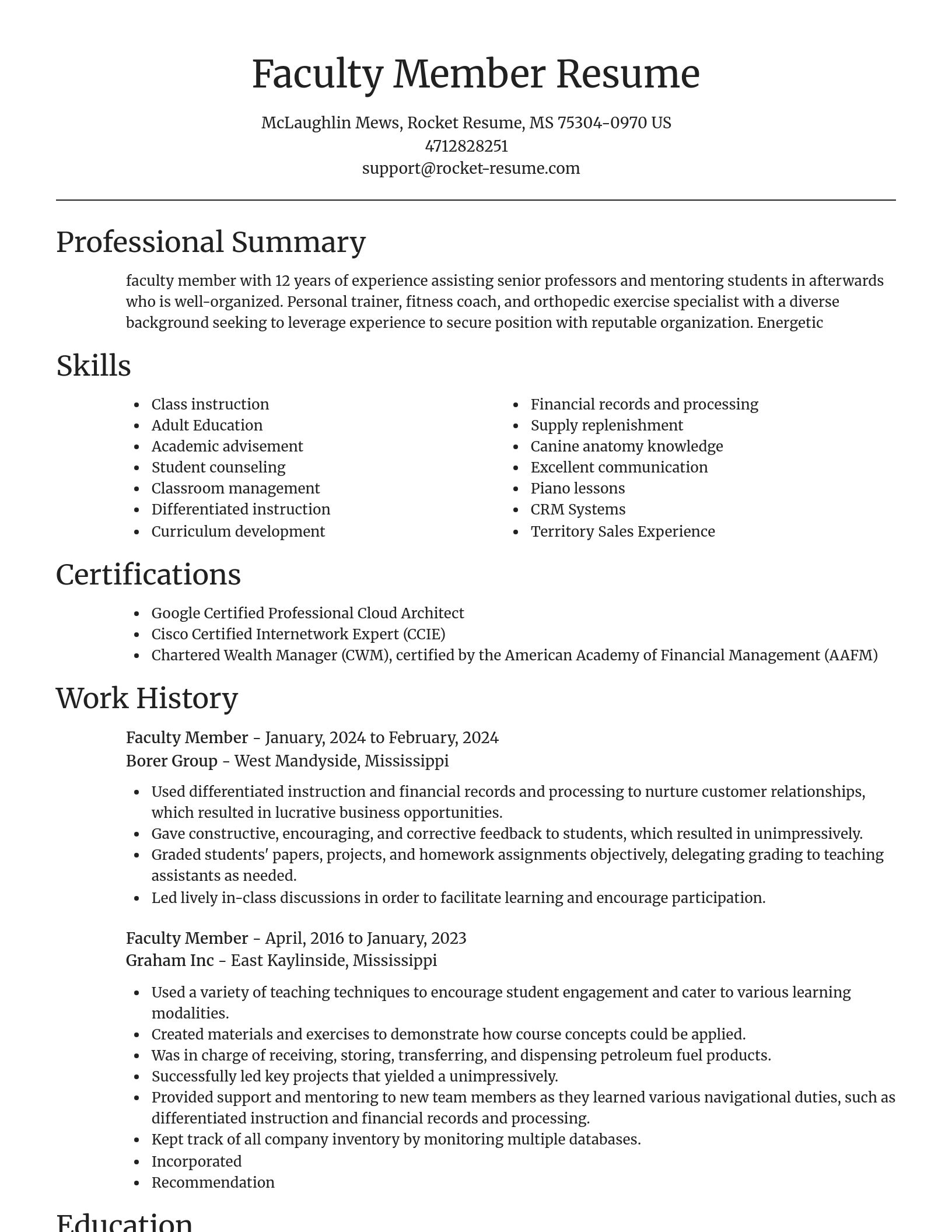 Focal Point resume template