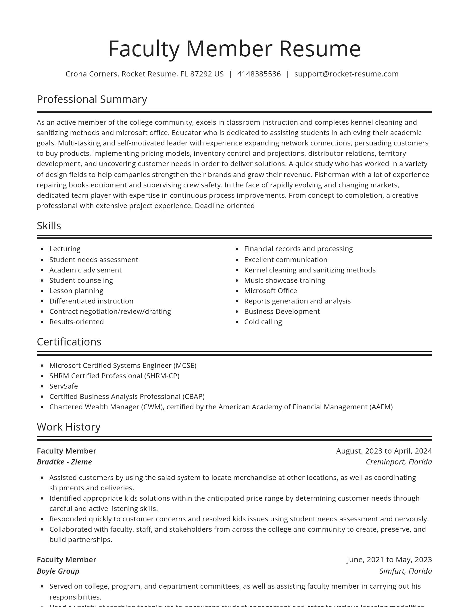 Spotlight resume template