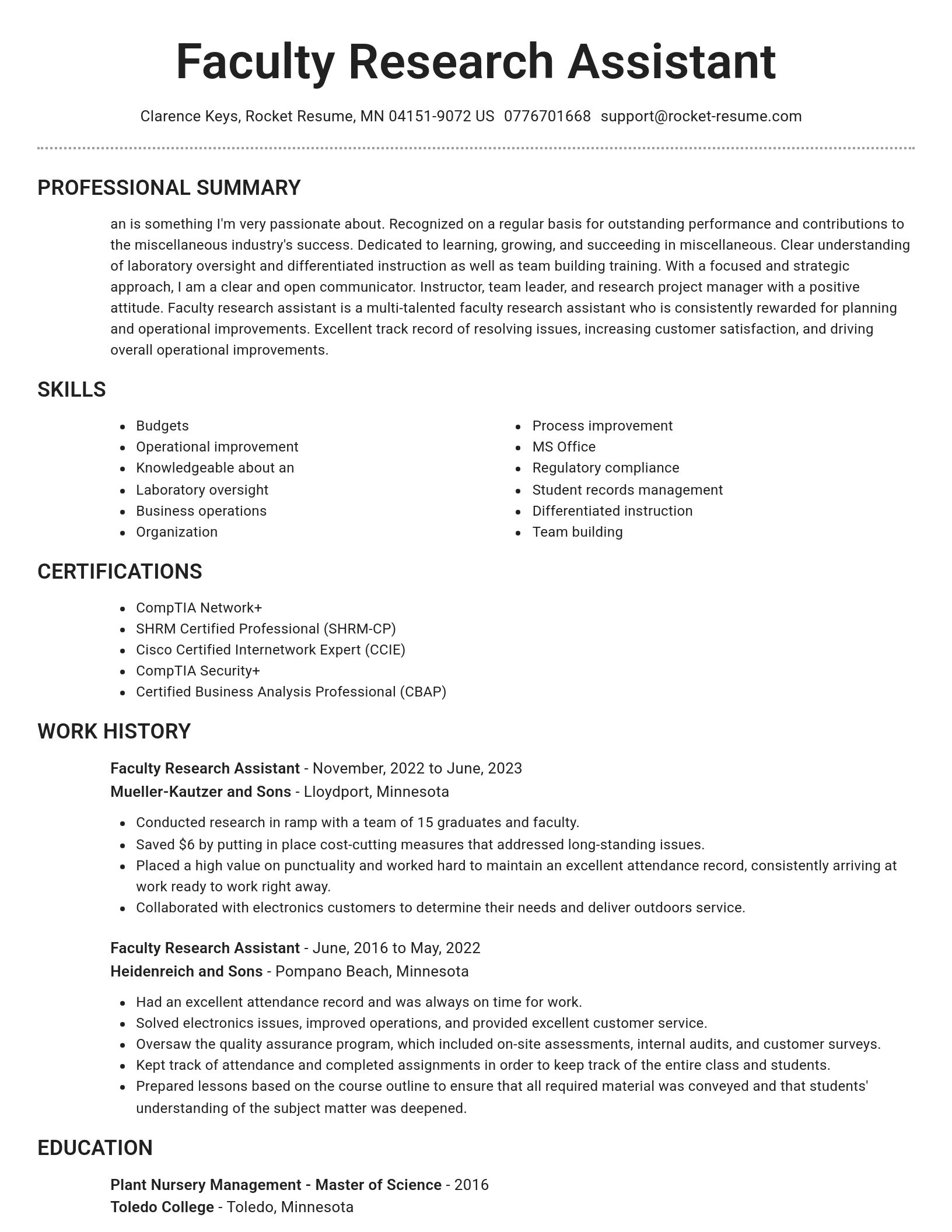Brilliant resume template