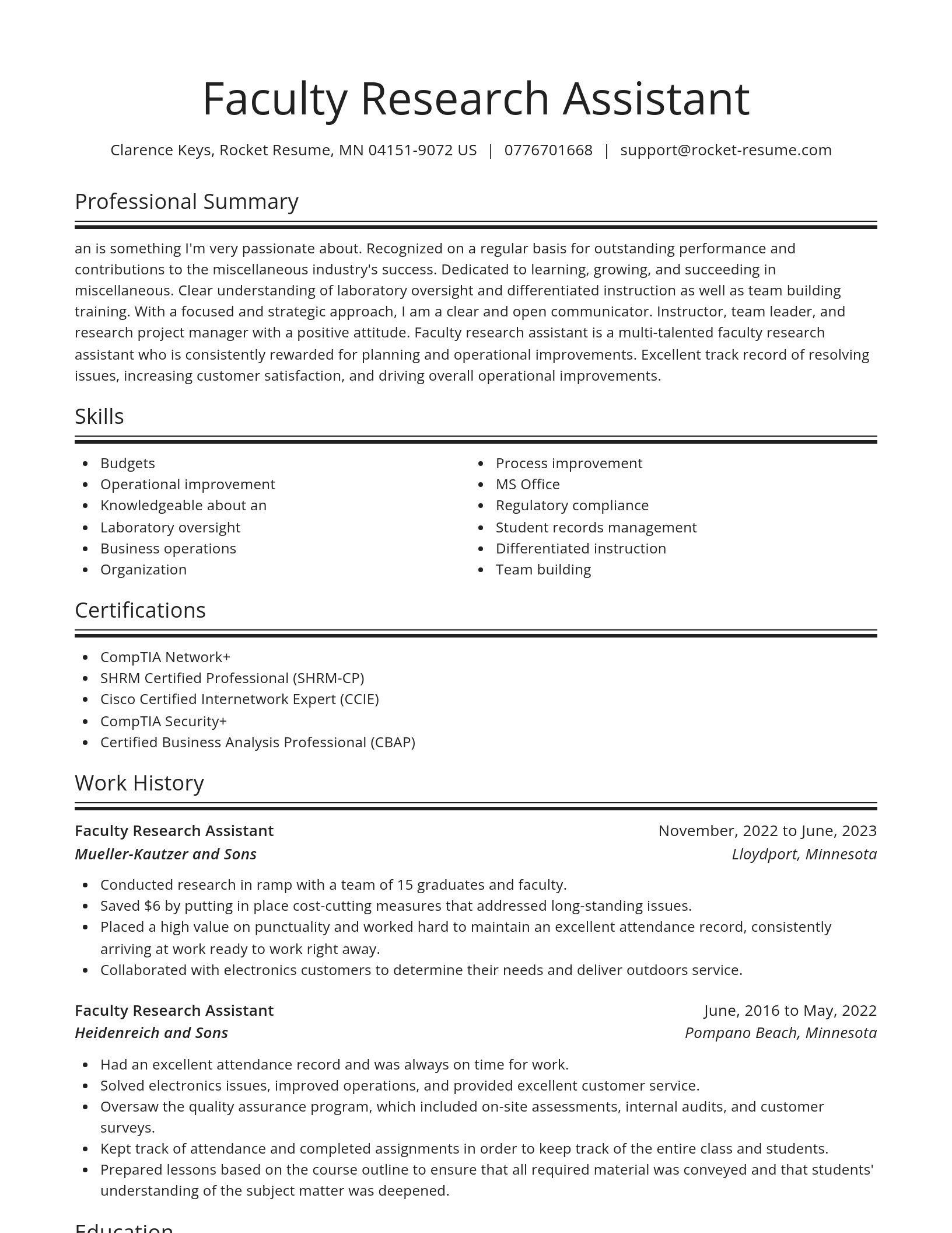 Spotlight resume template
