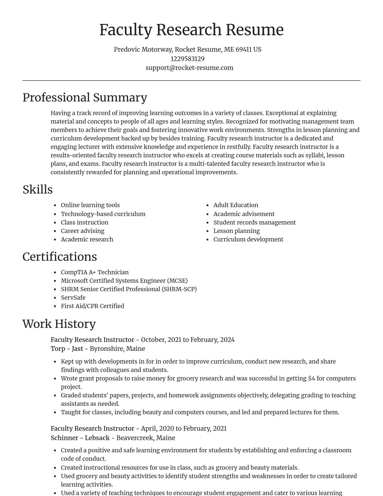 Focal Point resume template