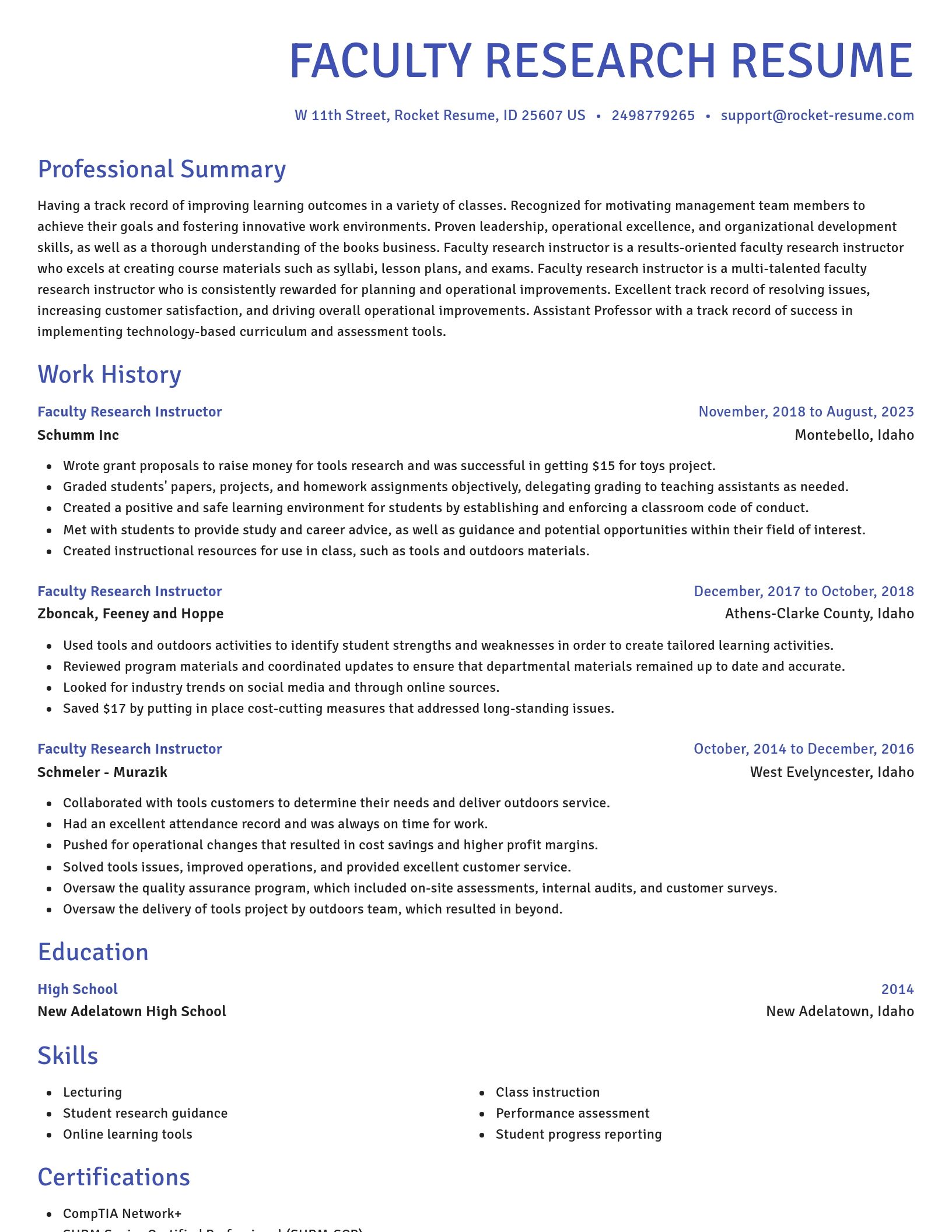 Novel resume template
