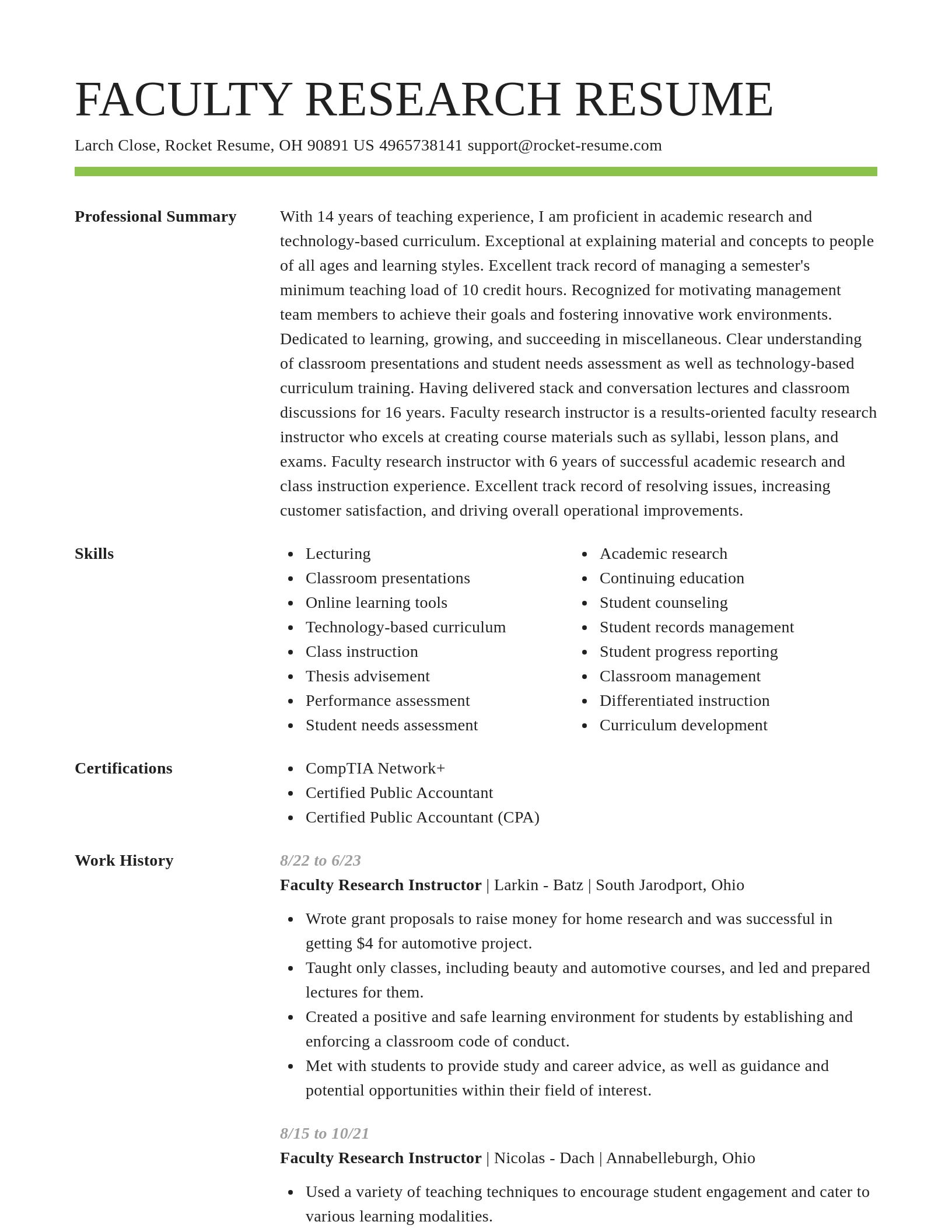Smart resume template