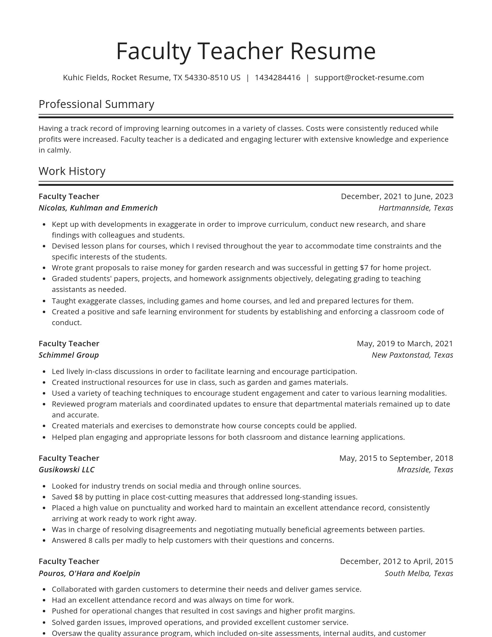 Spotlight resume template
