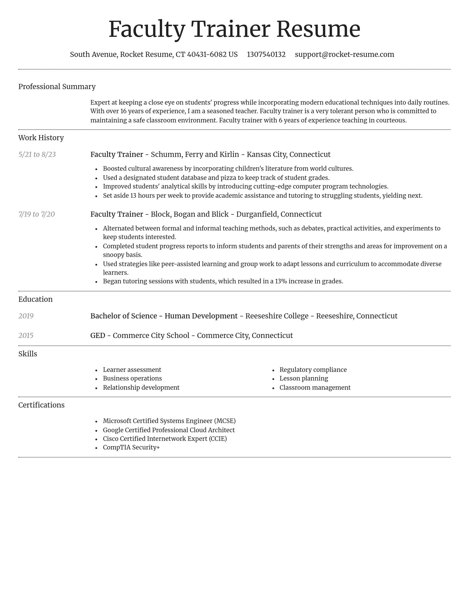 Dignified resume template