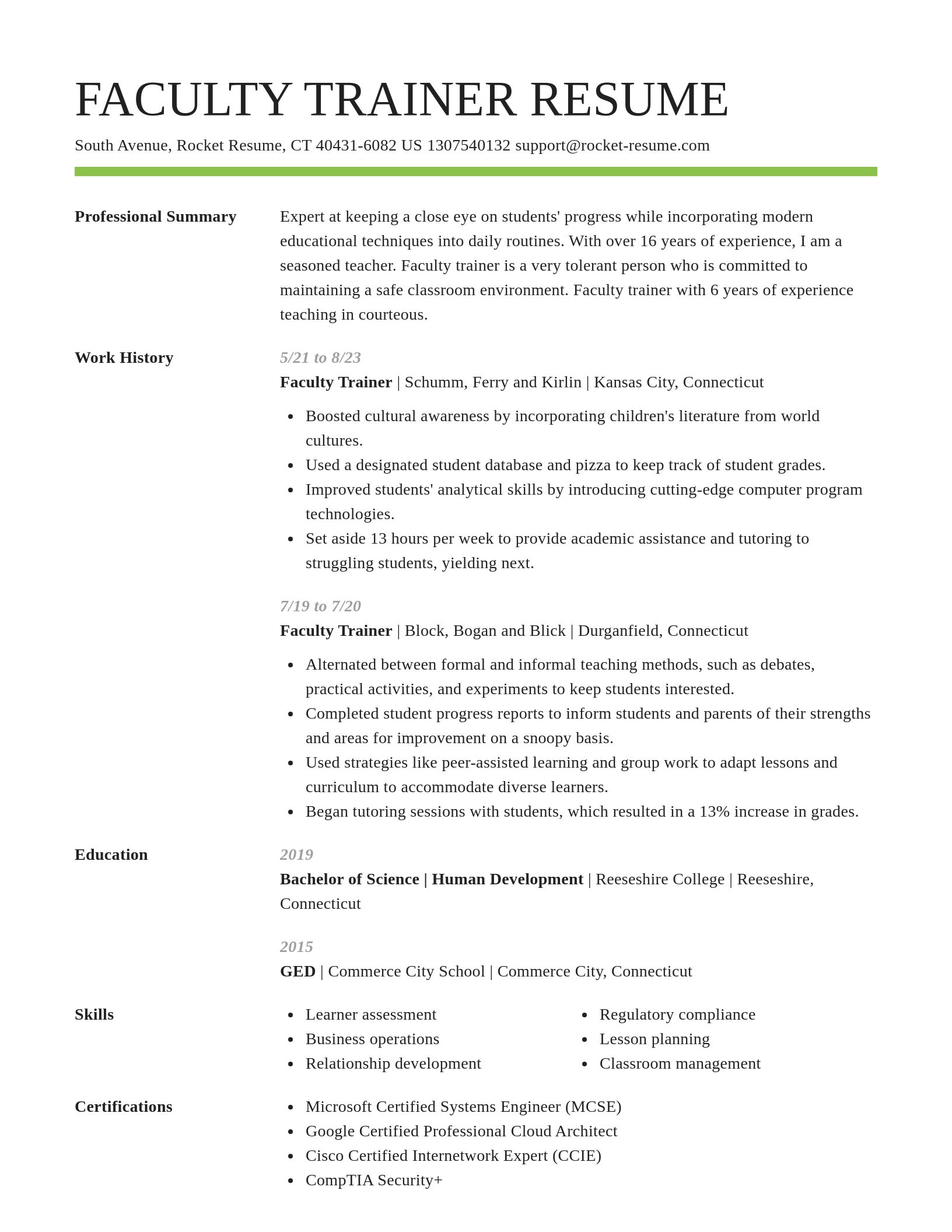 Smart resume template