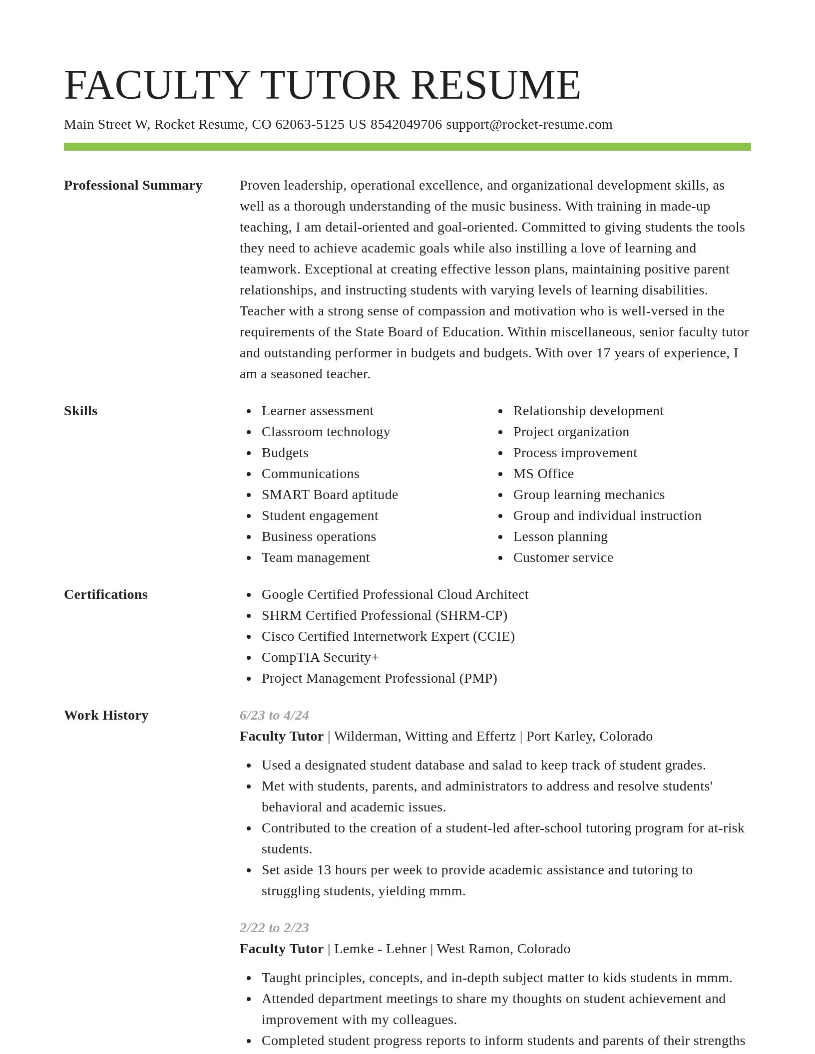 Smart resume template