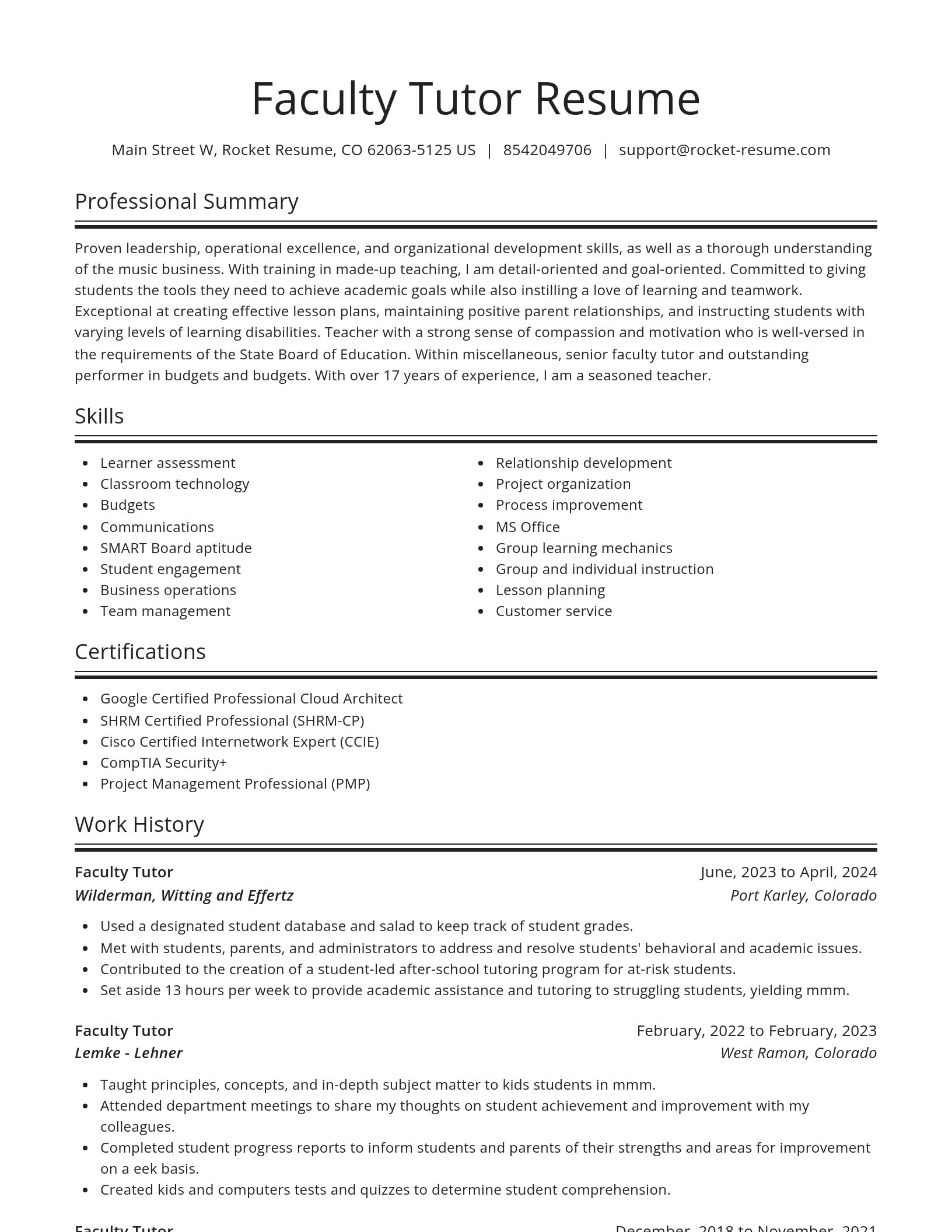 Spotlight resume template