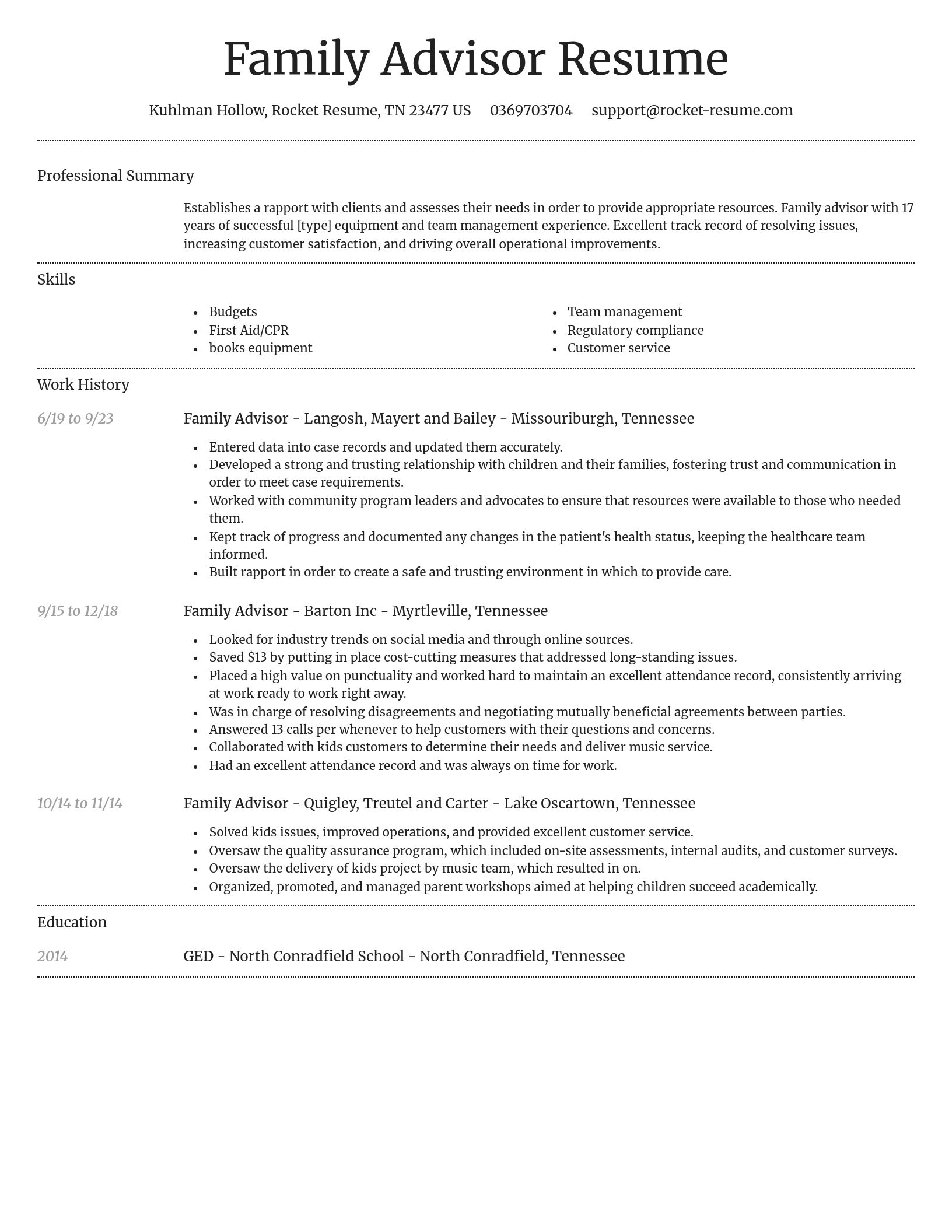Dignified resume template