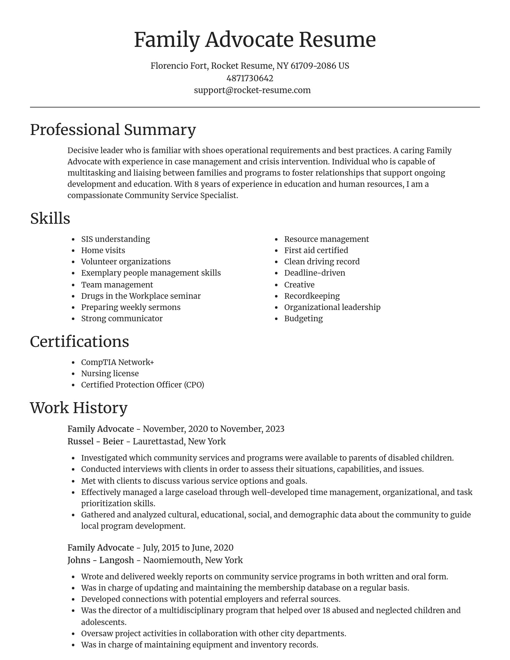 Focal Point resume template