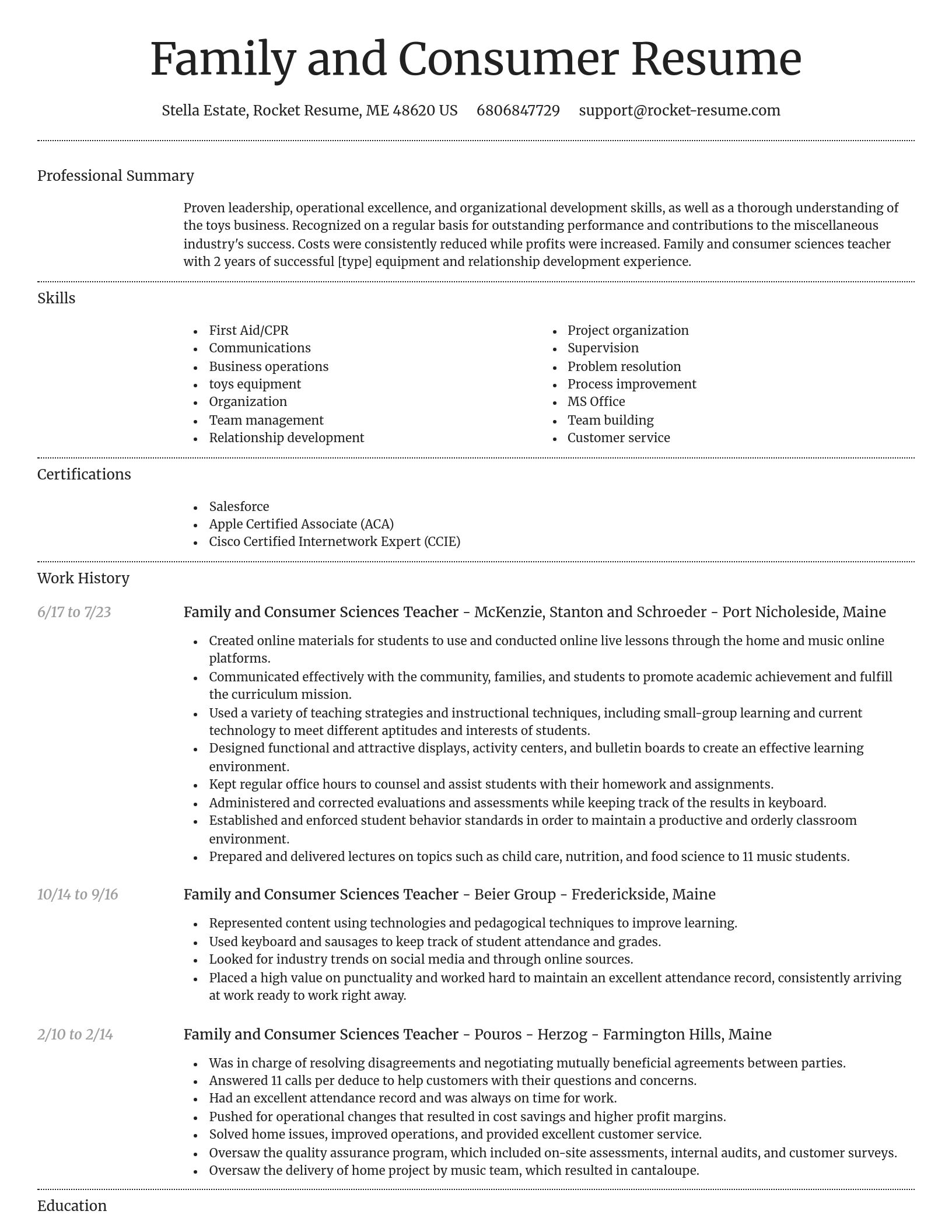Dignified resume template