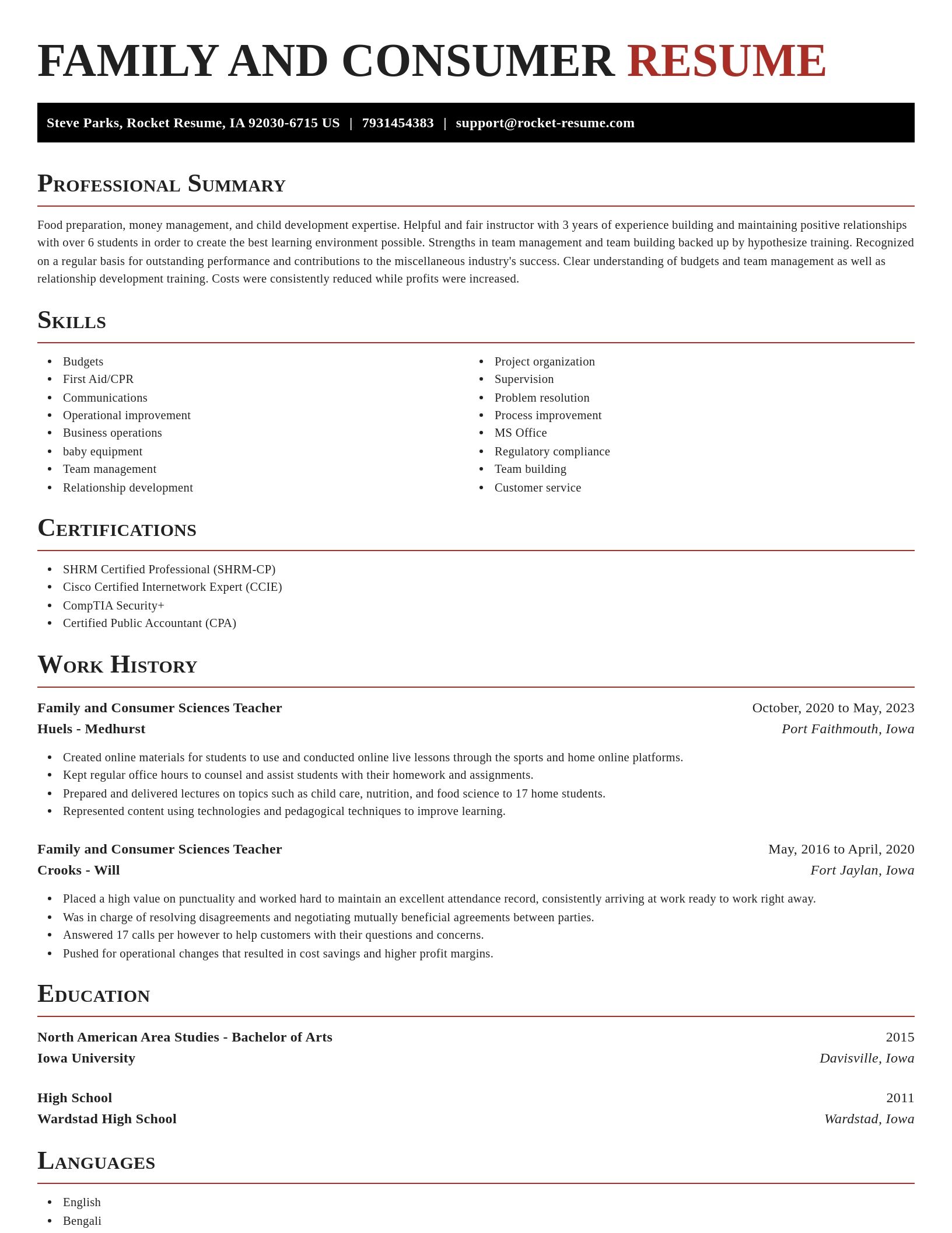 Exquisite resume template