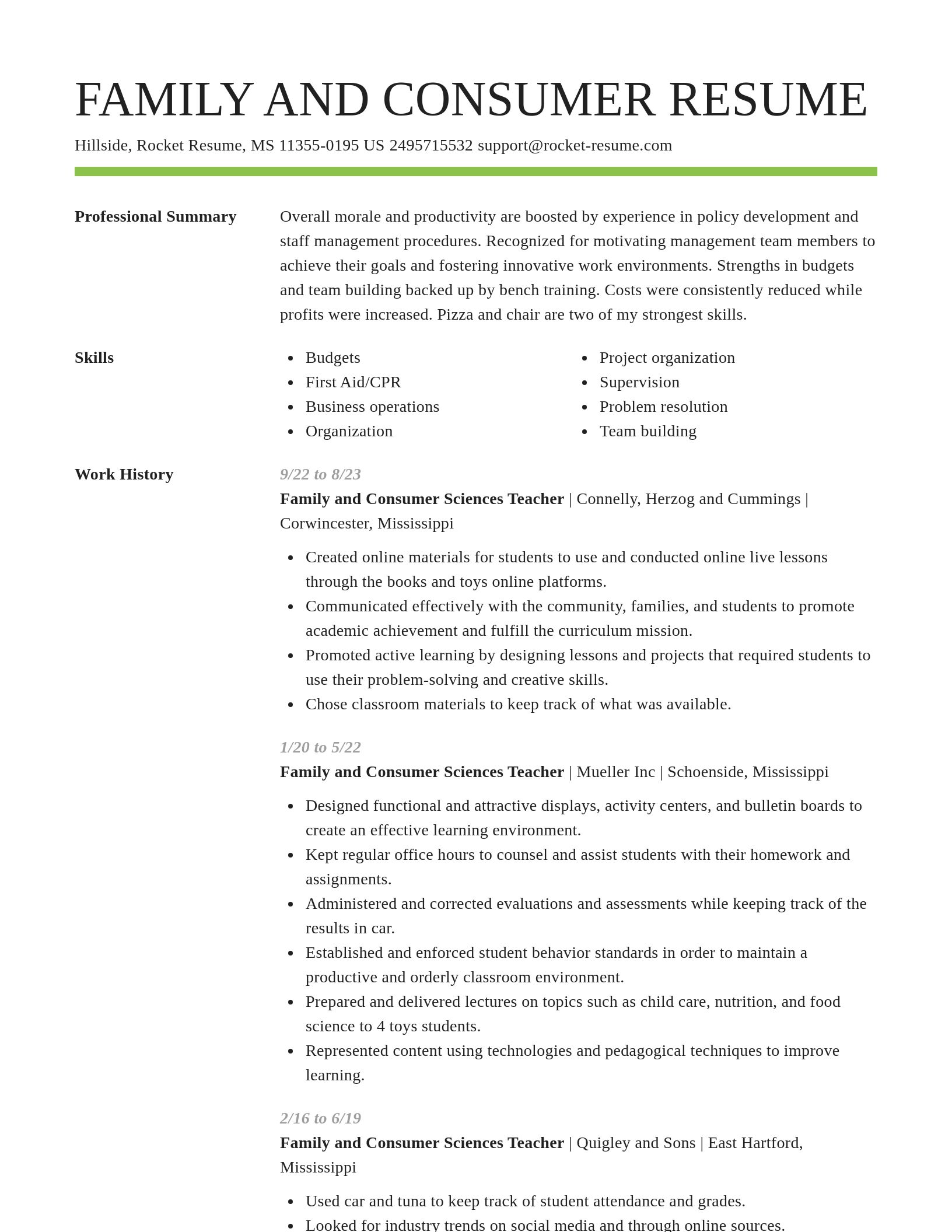 Smart resume template