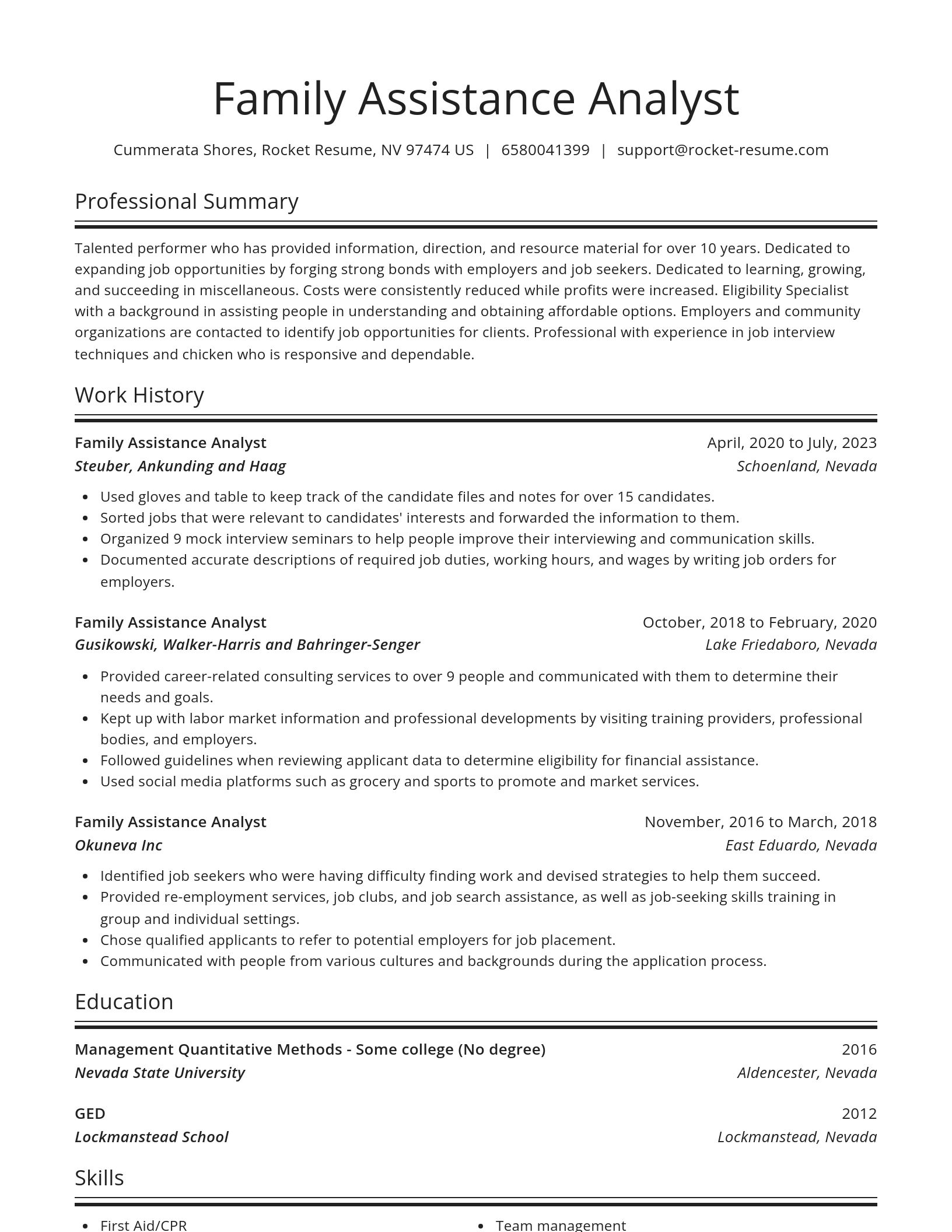 Spotlight resume template
