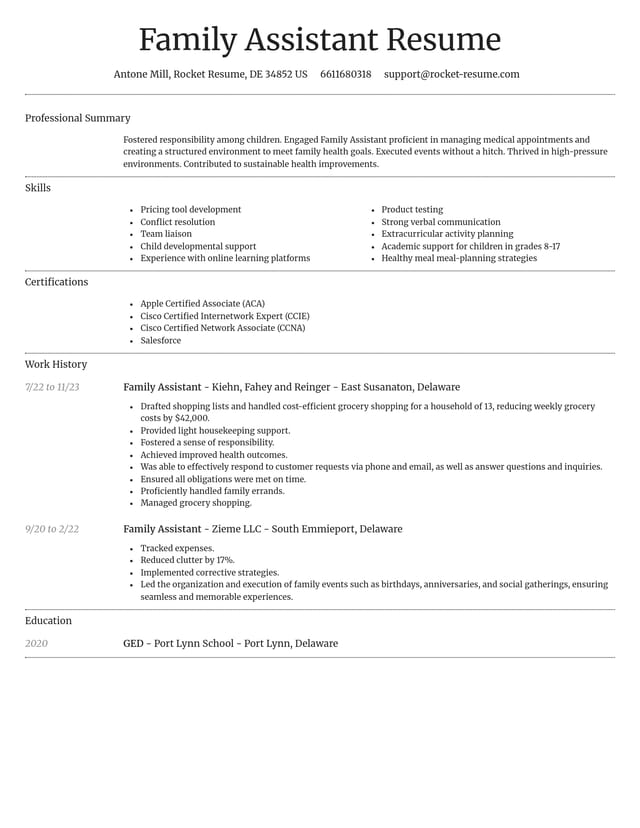 Dignified resume template