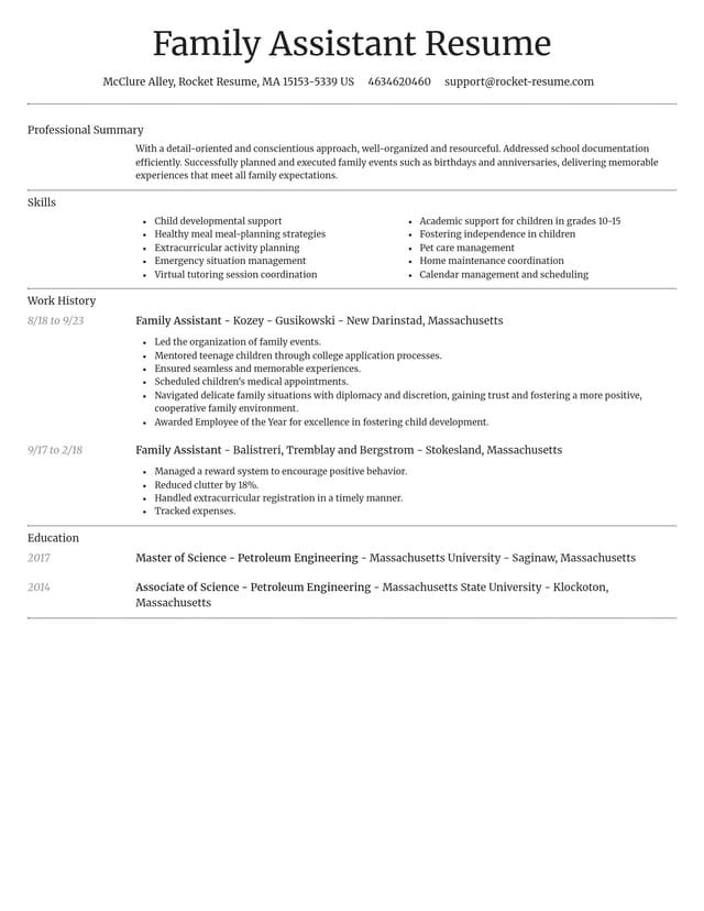 Dignified resume template