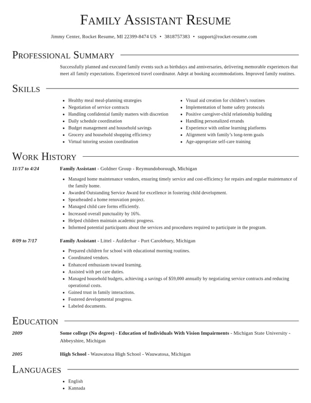 Director resume template