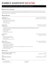 Family Assistant resume template