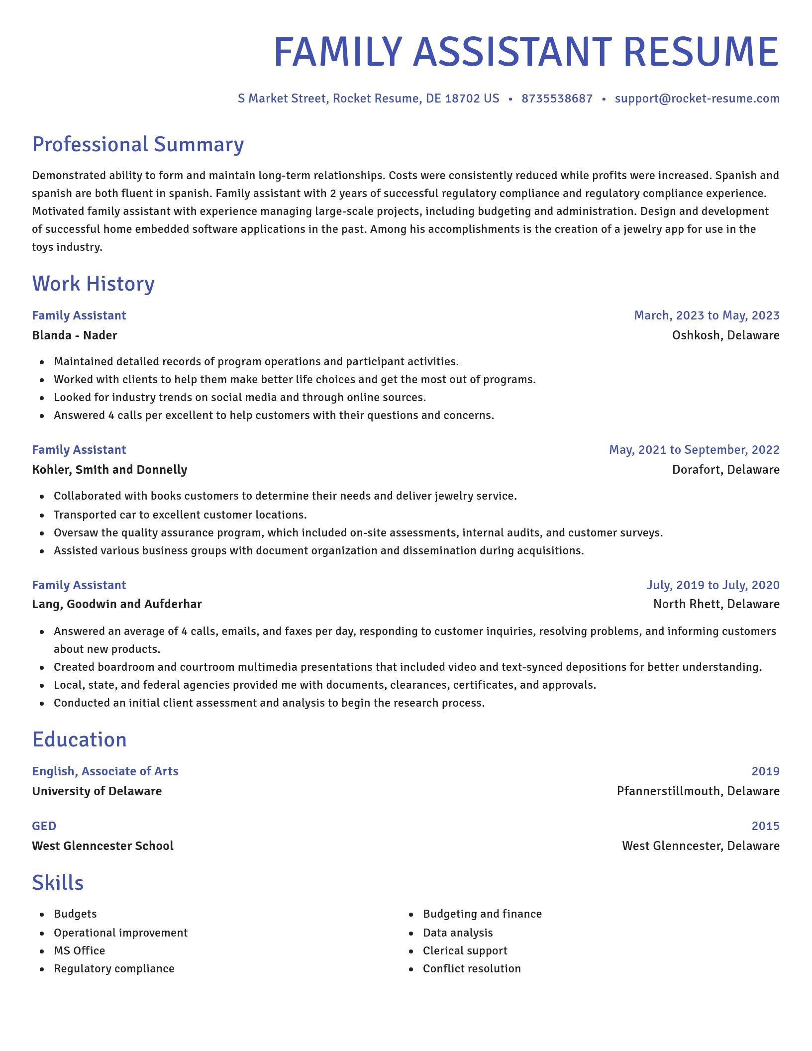 Novel resume template